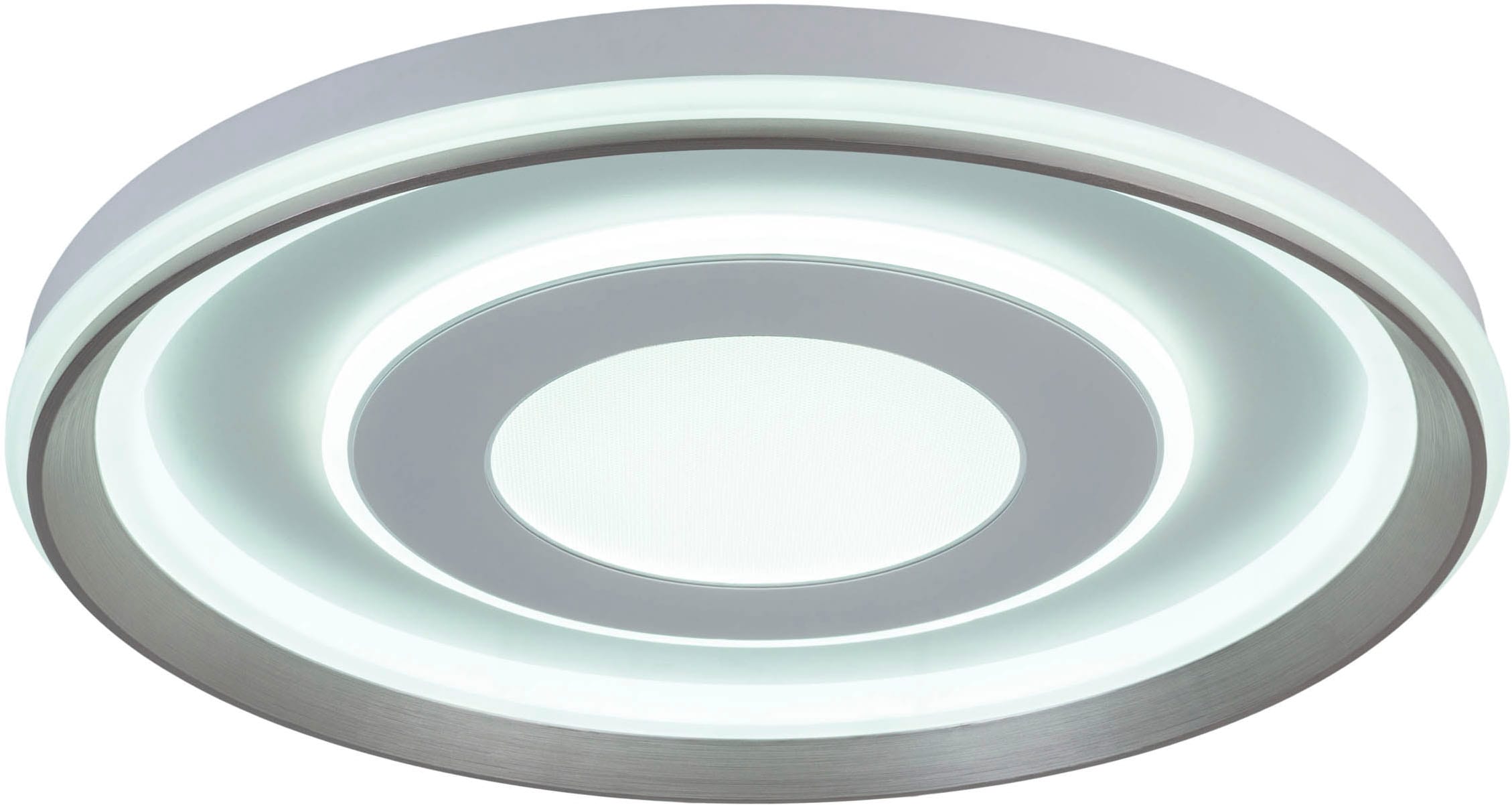 näve LED Deckenleuchte »Doira« LED-Modul 1 Stk. warmweiß - kaltweiß weiß/silber, dimmbar per Fernbedienung (inkl), CCT, Memory, Nachtlicht