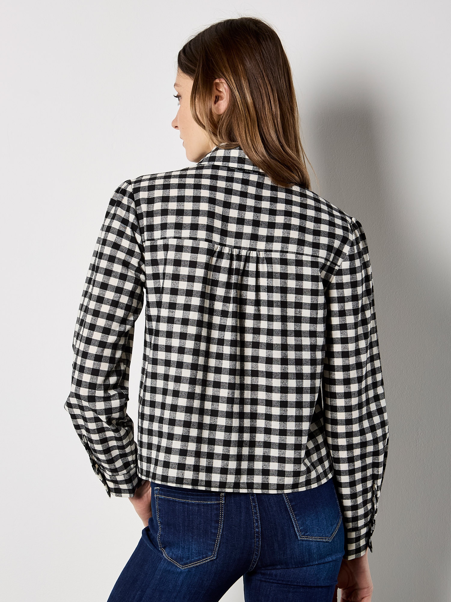 Apricot Hemdbluse »Gingham-Hemd« mit besticktem Saum