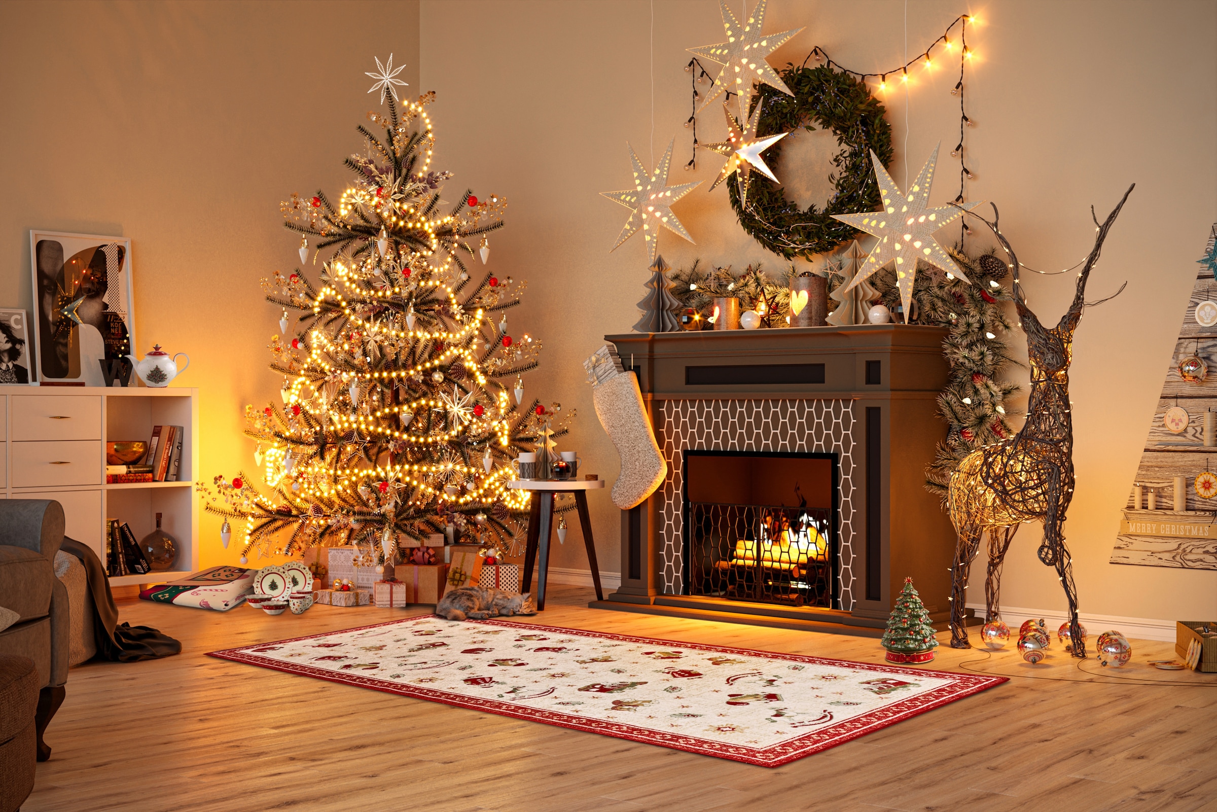 Villeroy & Boch Teppich »Nostalgic Shine Toy's Delight, eckig, rund und Läufer« rechteckig 6 mm Höhe Weihnachten, Wohnzimmer, Flur, Geschenk, Toys Delight, Dekoration