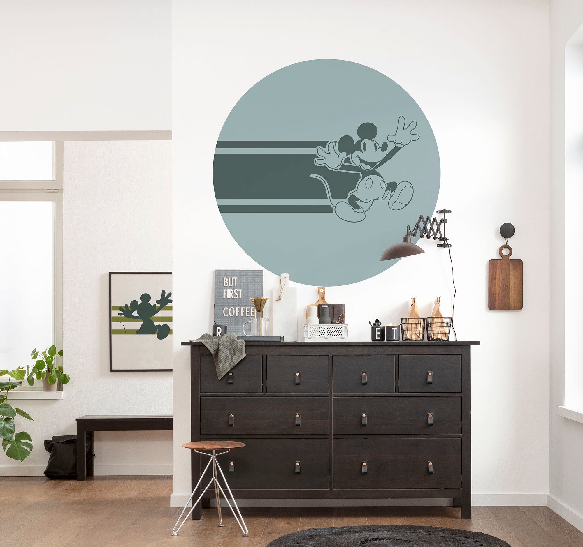 Komar Wandtattoo »selbstklebendes Vlies - Mickey Bonjour - Größe 125 x 125 cm«, (1 St.), rund und selbstklebend