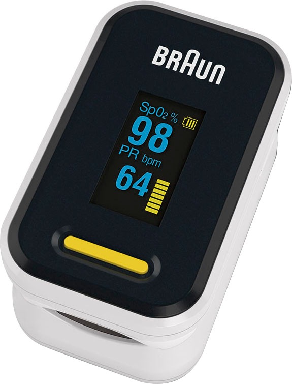 Braun Pulsoximeter »1- YK-81CEU«, Einfaches Design - Rotierendes Display mit Hintergrundbeleuchtung