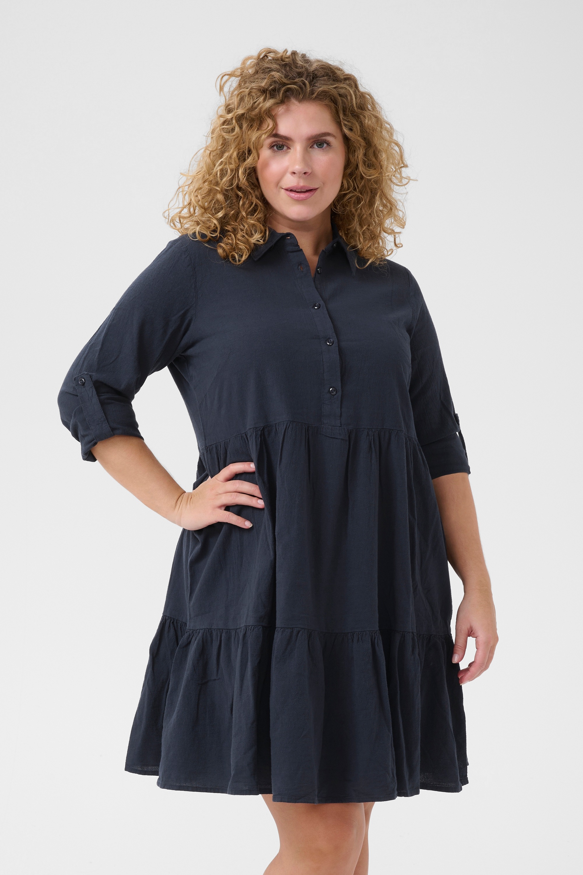 KAFFE Curve Midikleid »Damen Kleid KCnana«