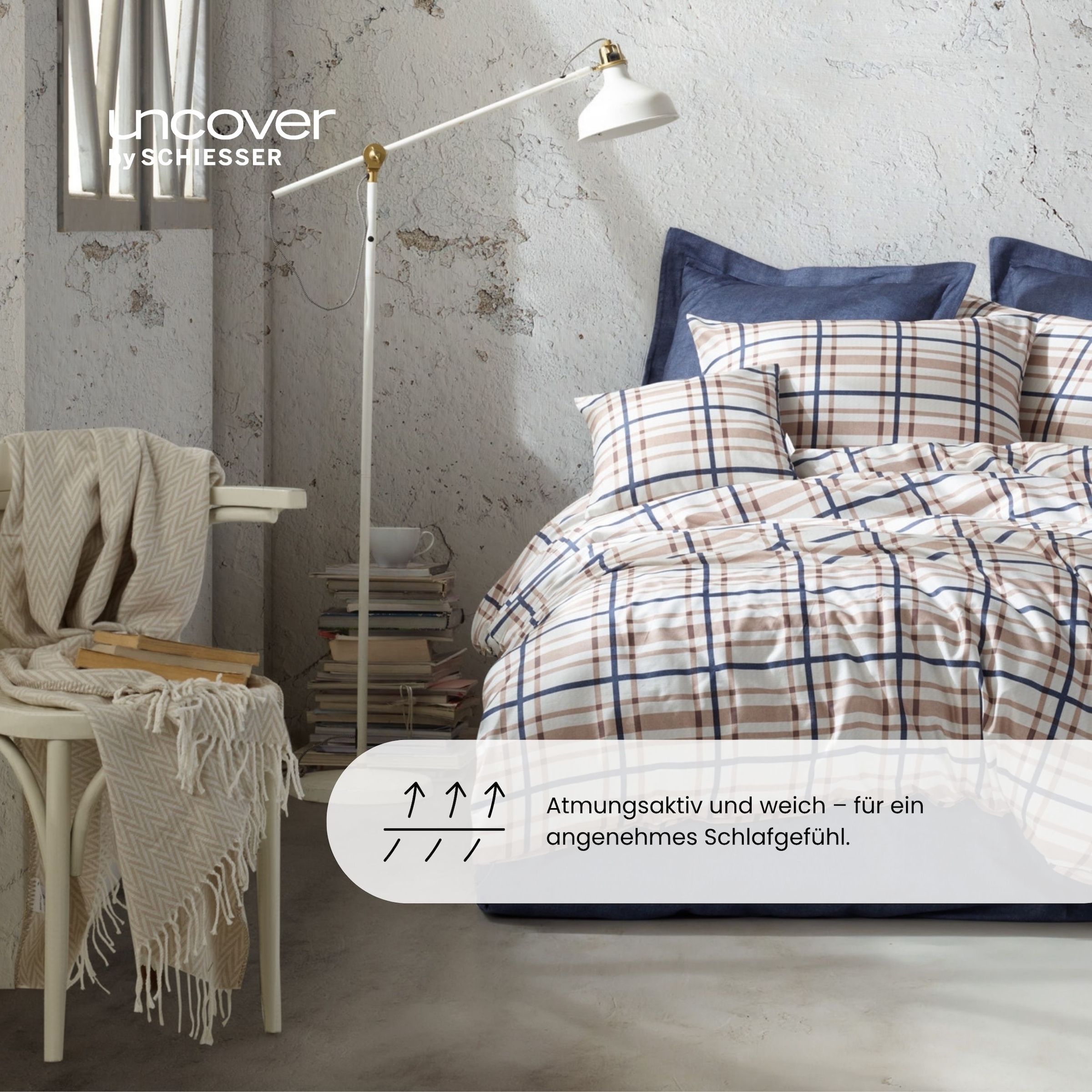 uncover by SCHIESSER Bettwäsche »Maxim aus edlem Baumwollsatin, 135x200 cm + 80x80 cm« 2 Stk. OEKO-TEX® MADE IN GREEN