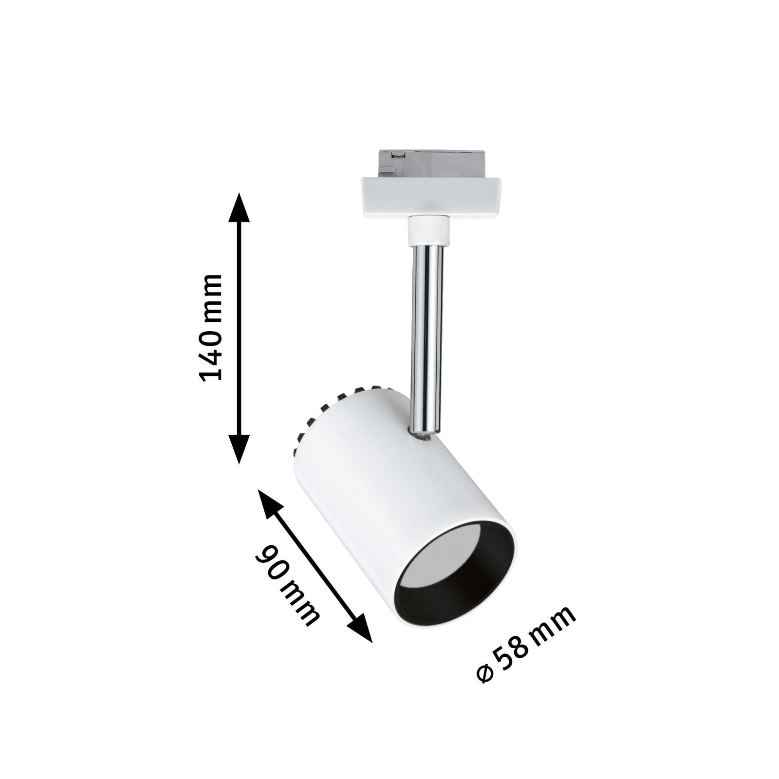 Paulmann Schienensystem-Leuchten »URail Schienenspot Shine Einzelspot 225lm 4,9W 2700K 230V Chrom matt« LED-Modul 1 Stk. Warmweiß