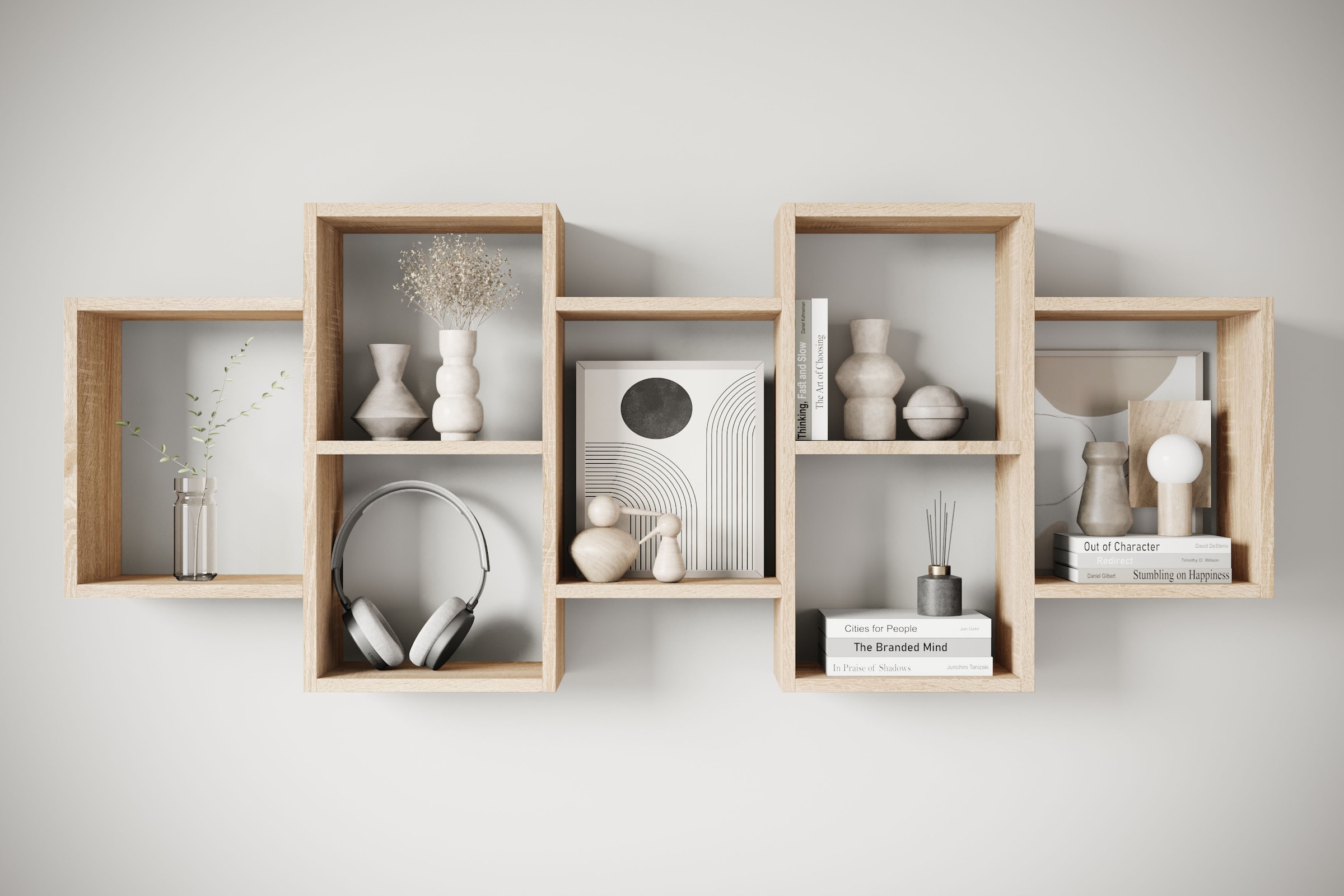 Home affaire Wandboard "Wandregal Trio" 1 Stk. tlg. Stell- oder Hängeregal, 10 offene Fächer, flexibel montierbar