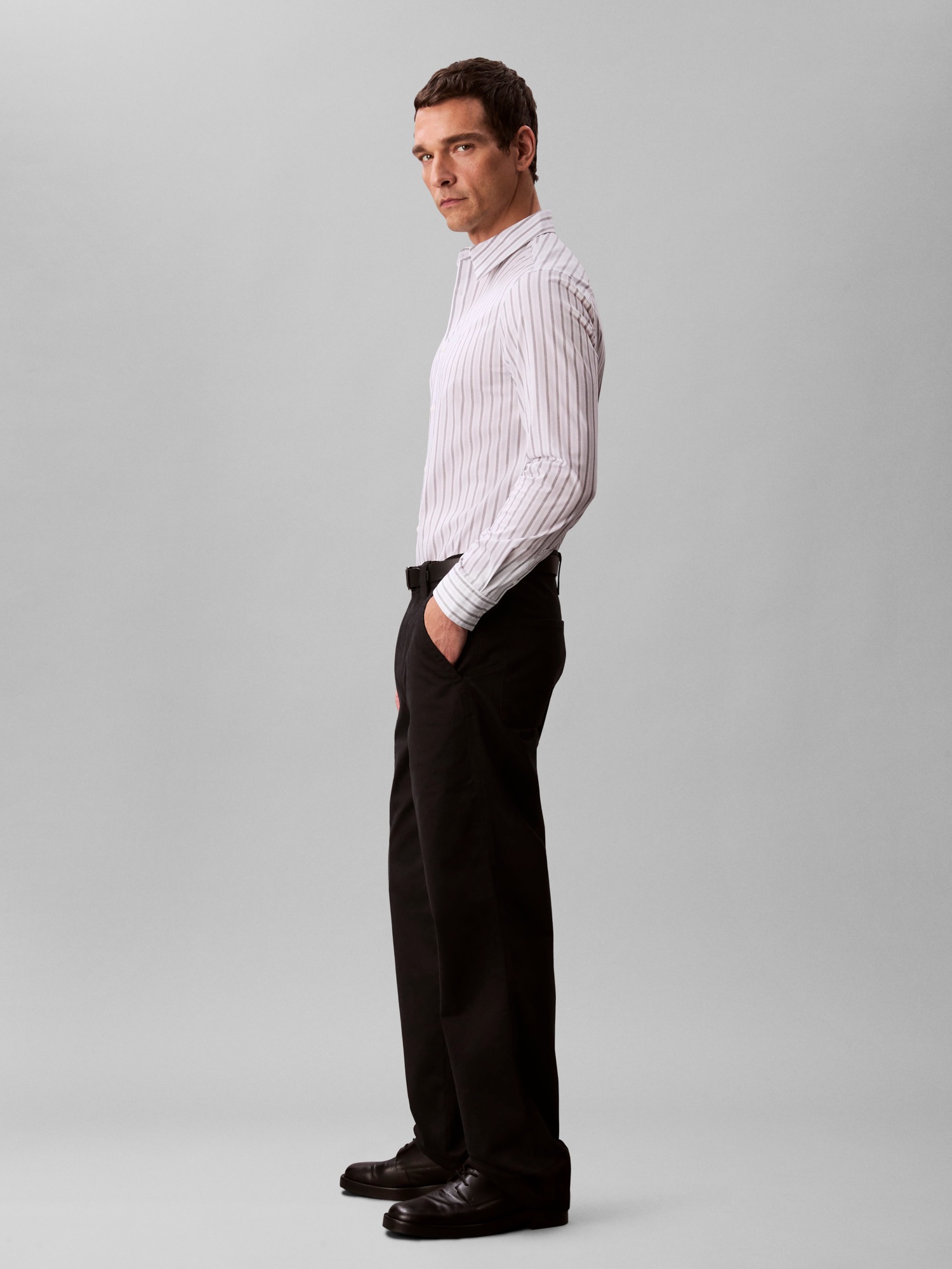 Calvin Klein Businesshemd »LS MULTI STRIPE STRETCH SLIM SHI«, Mit Rundhalsausschnitt, slim fit