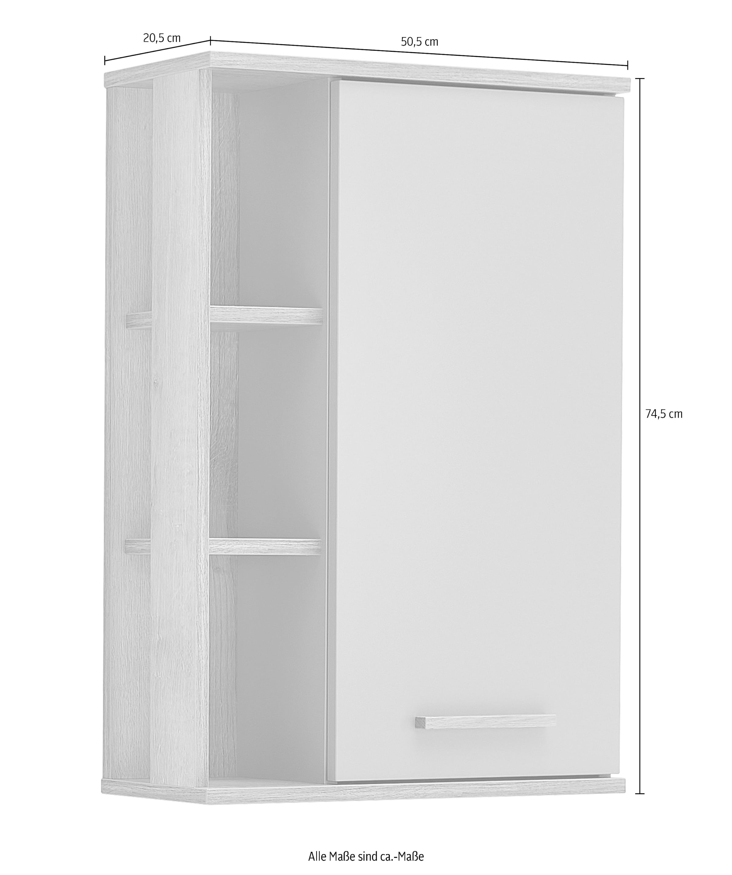 Saphir Badmöbel-Set »Quickset 5-teilig, Waschbeckenunterschrank mit LED-Spiegelschrank«, (5 St.), Unterschrank, Hängeschrank, Midischrank, inkl. Türdämpfer, 6 Türen