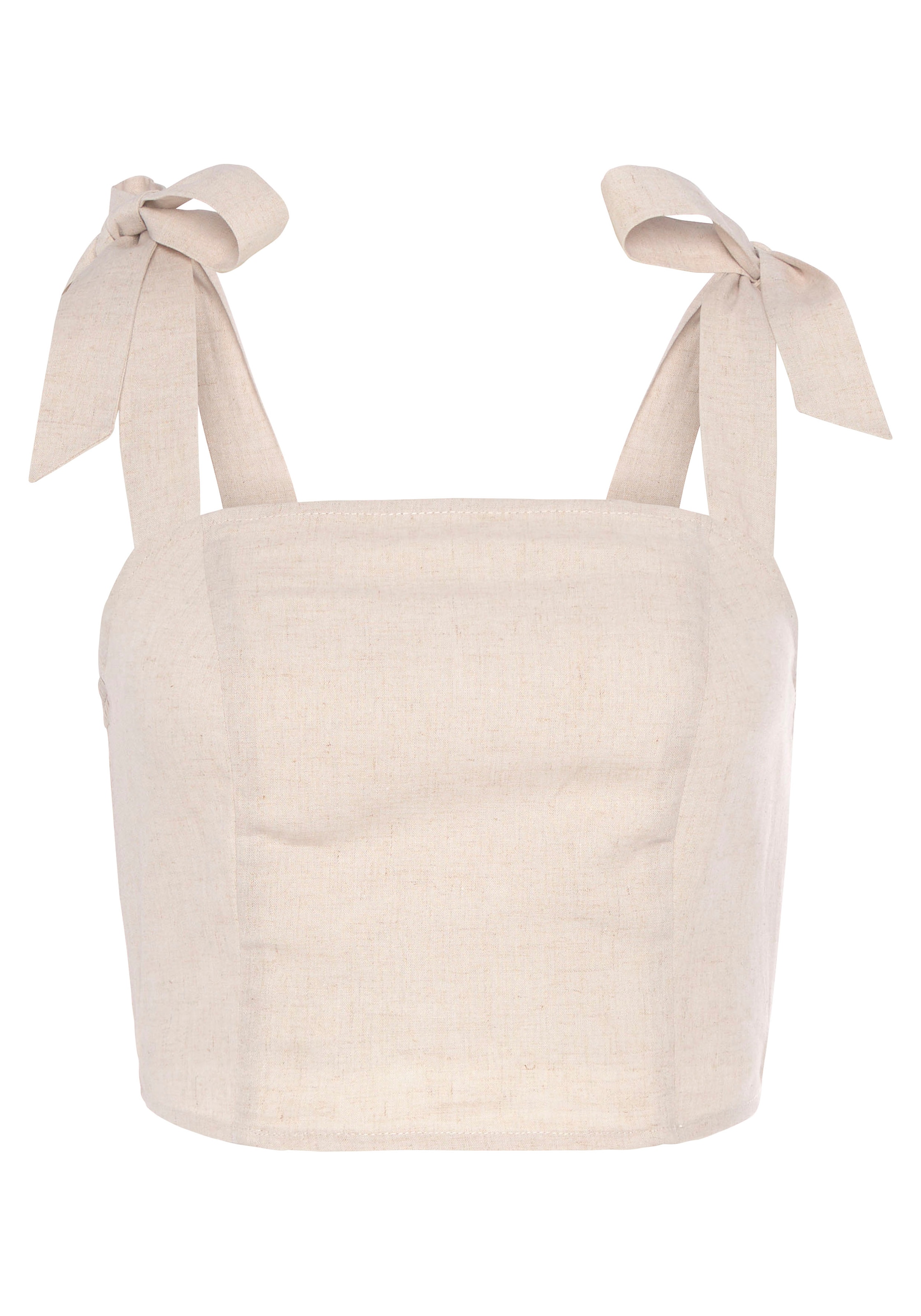 LASCANA Crop-Top aus Leinen-Viskose-Mix
