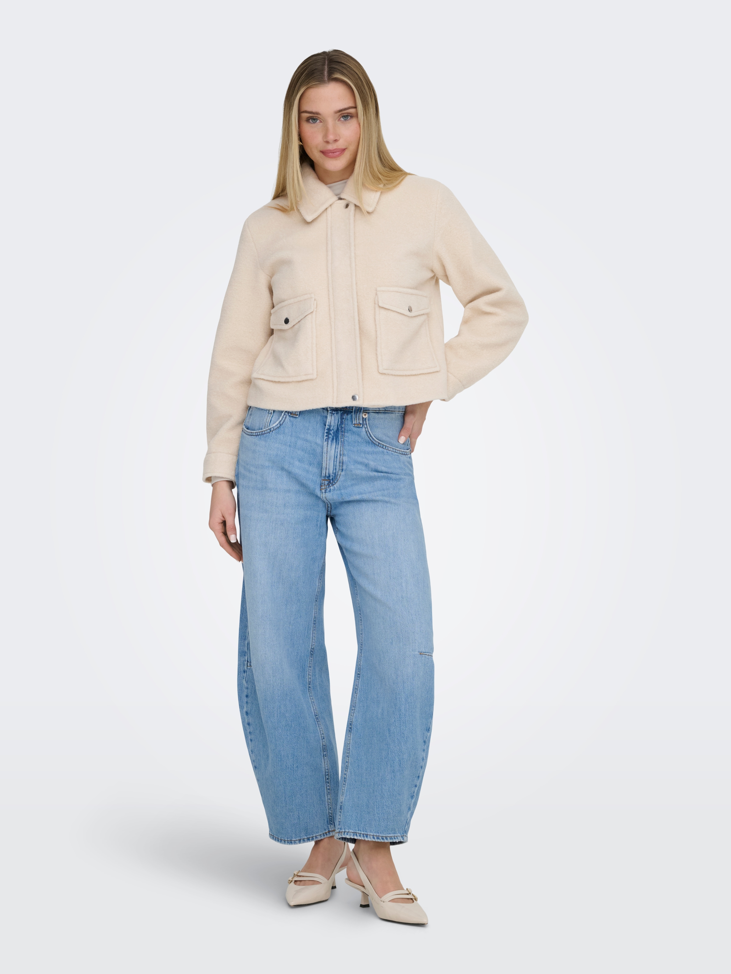 ONLY Kurzjacke »ONLKIKI-MONI SHORT JACKET PNT« Kunstfaser