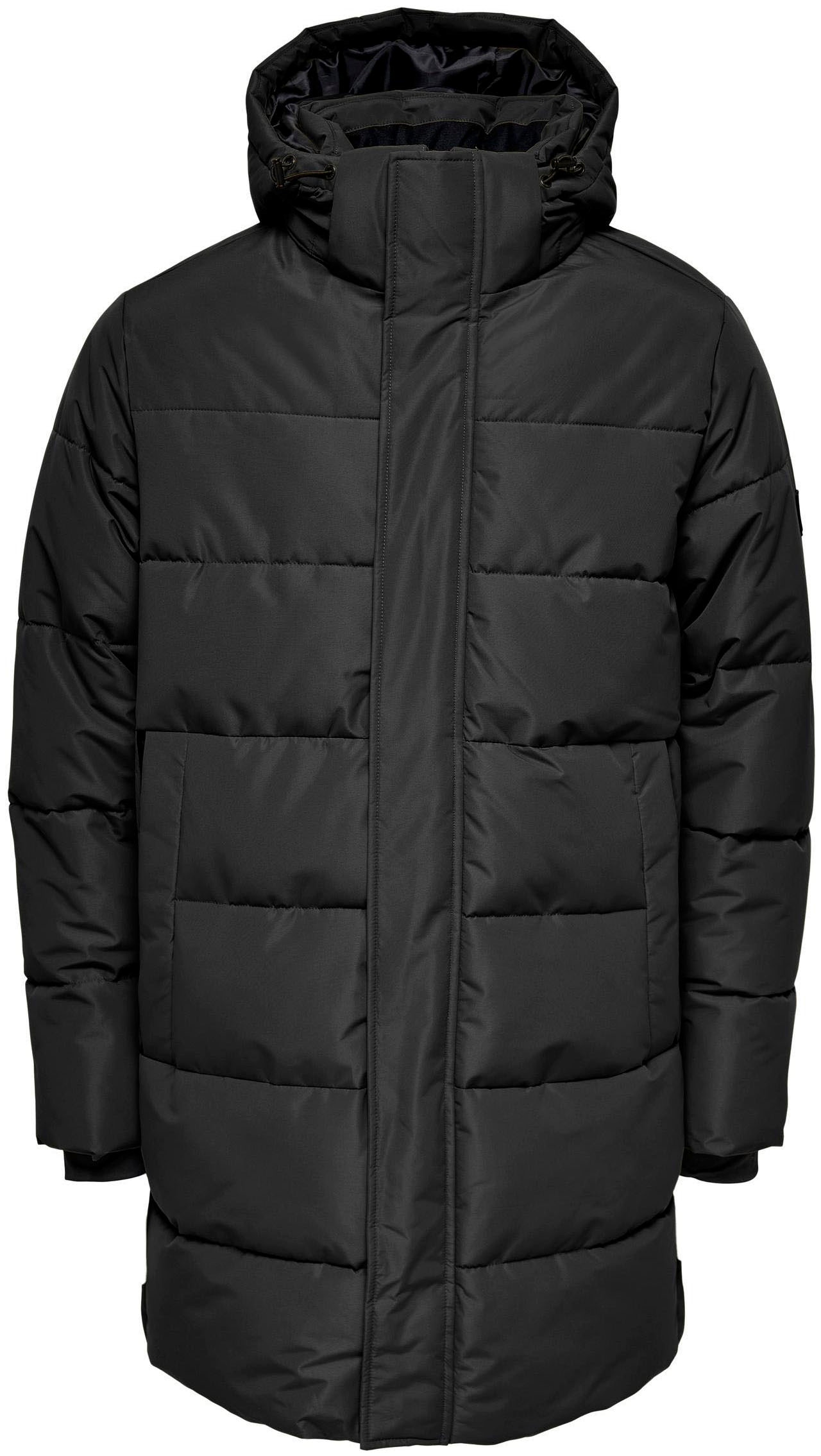 ONLY & SONS Steppjacke »ONSCARL LIFE LONG QUILTED COAT NOOS OTW«, mit Kapuze