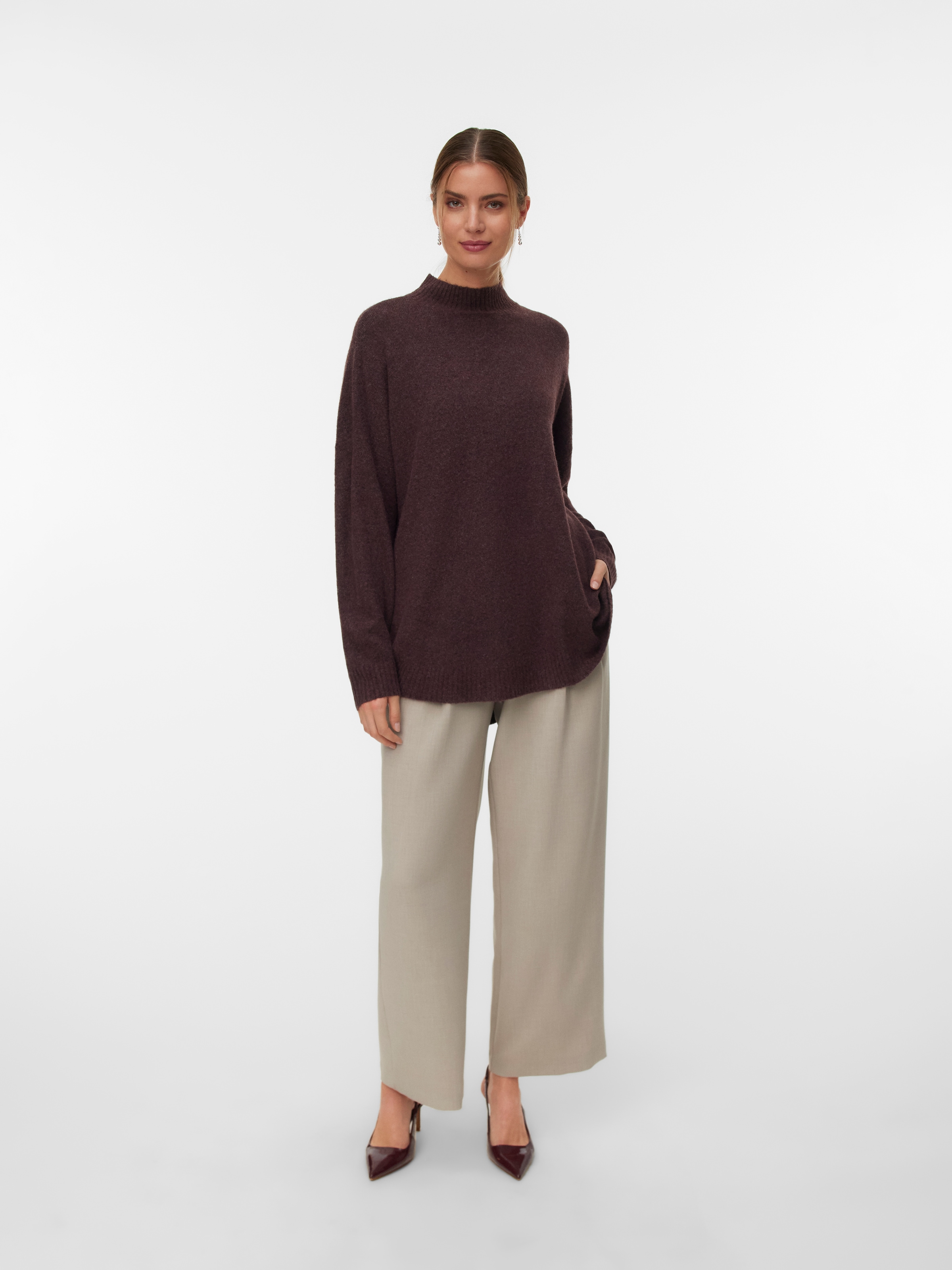 Vero Moda Strickpullover »VMPLAZA LS HIGHNECK LONG PULLOVER GA BOO«