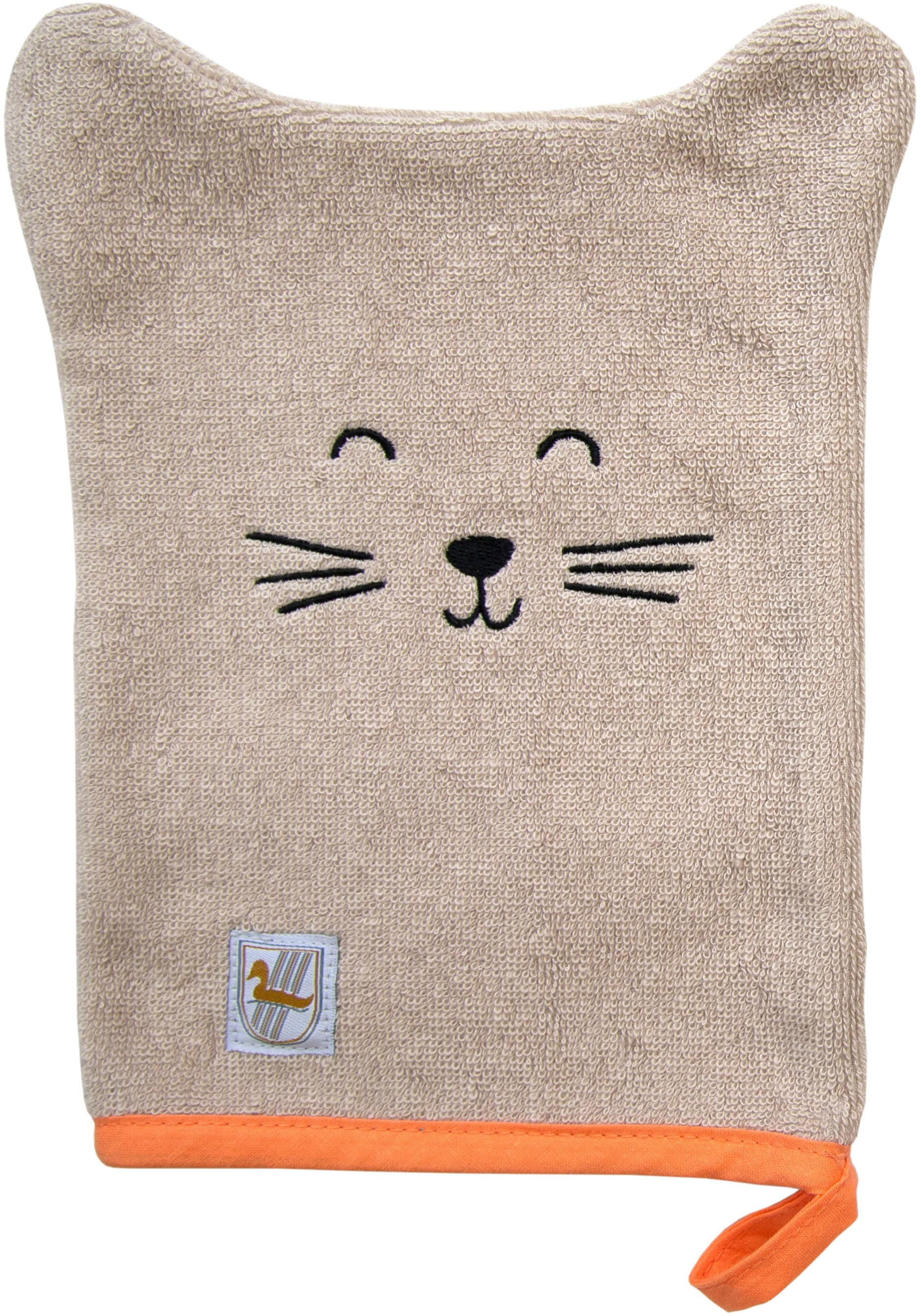 Waschhandschuh »Katze«, (Set, 6 St., 6 Waschhandschuhe 16 x 21 cm)