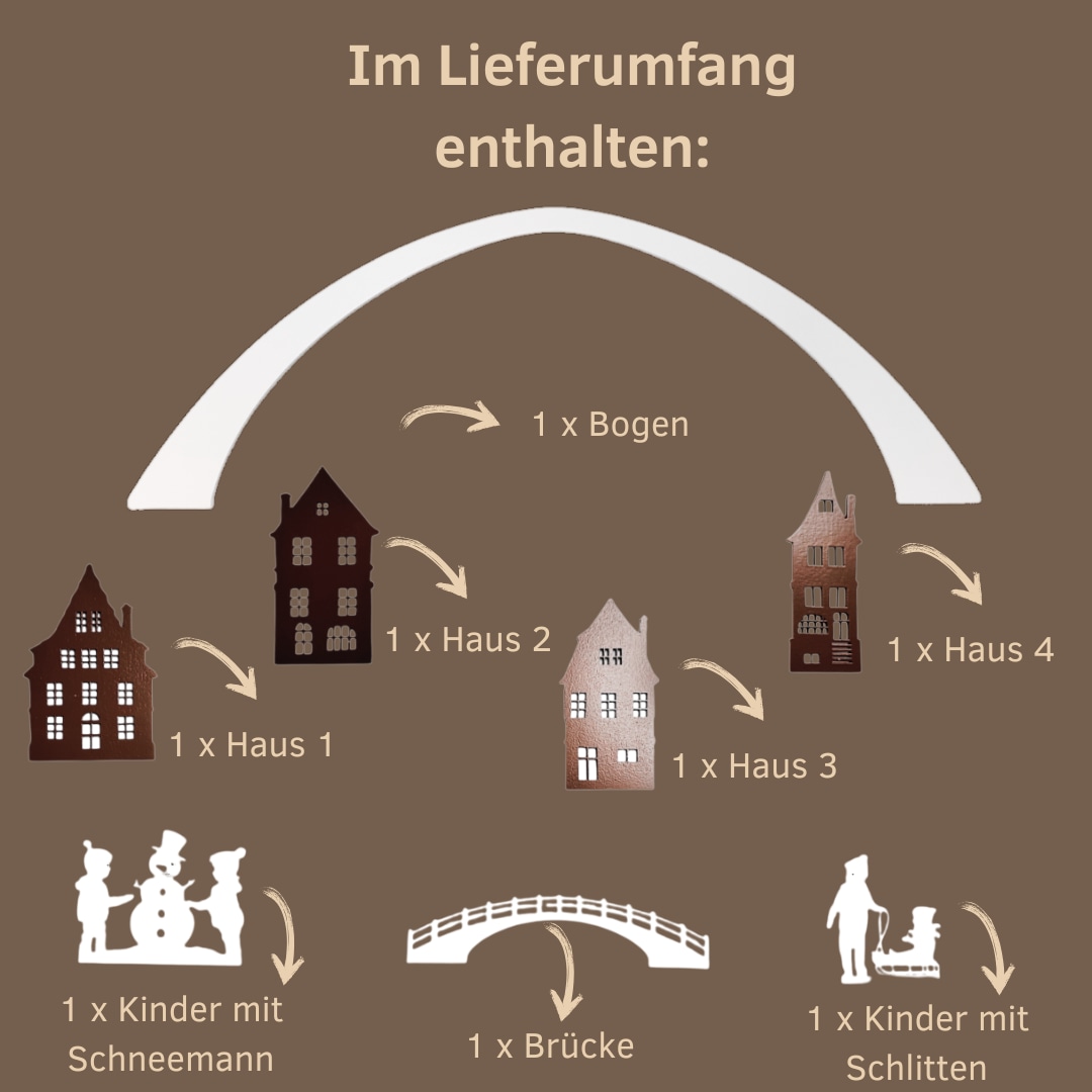 Weigla Dekofigur »Figurenset "Altstadt" für WEIGLA Dekosockel, aus Holz« Erzgebirge garantiert, Deko für Weihnachten und das ganze Jahr