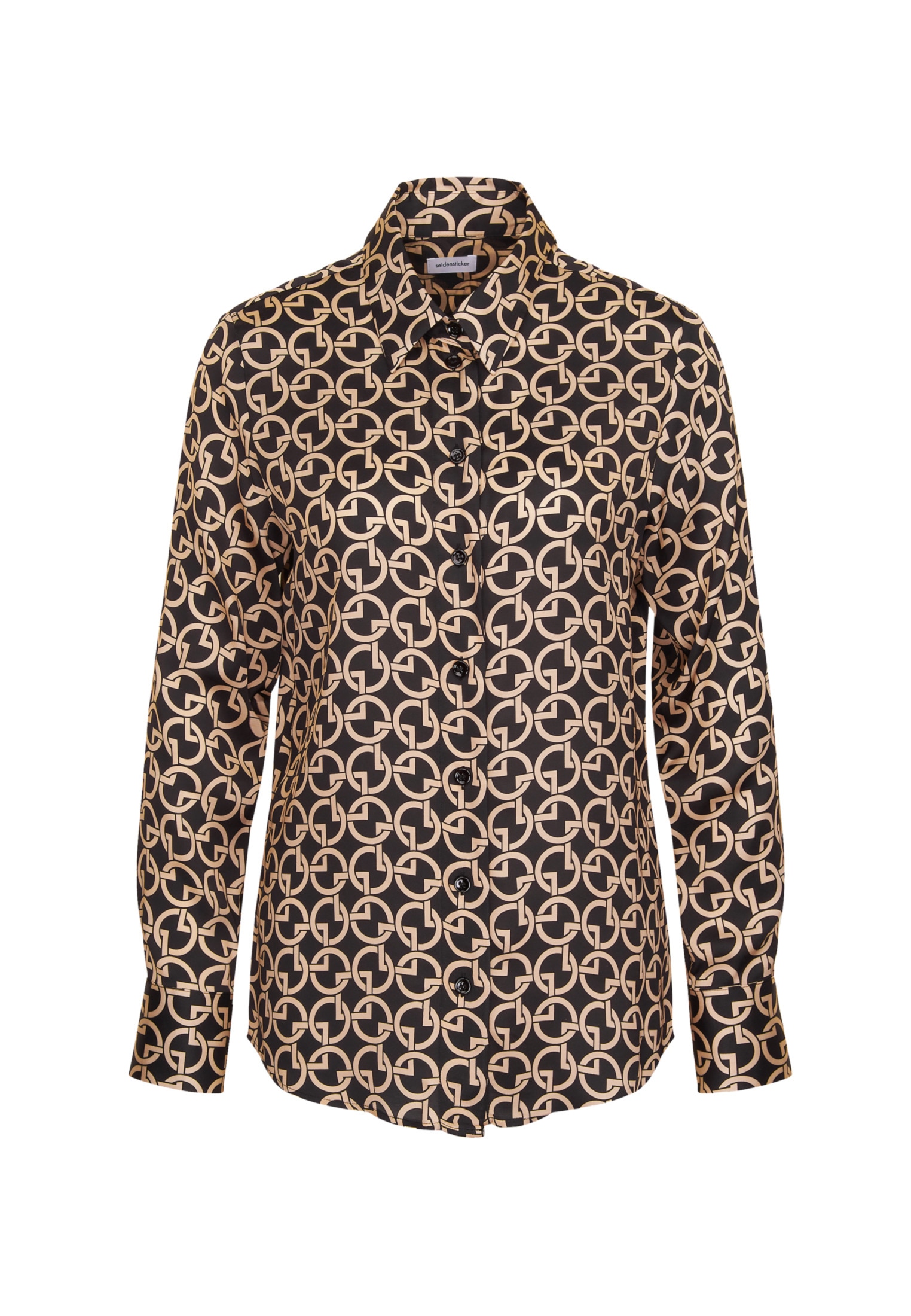 seidensticker Hemdbluse »Schwarze Rose« Langarm Kragen Druck