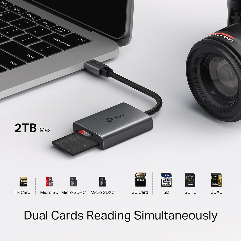 TP-Link USB-Adapter »UA440C USB3.0 Type-C zu SD & microSD 4.0«, USB-C zu MicroSD-Card, 15 cm