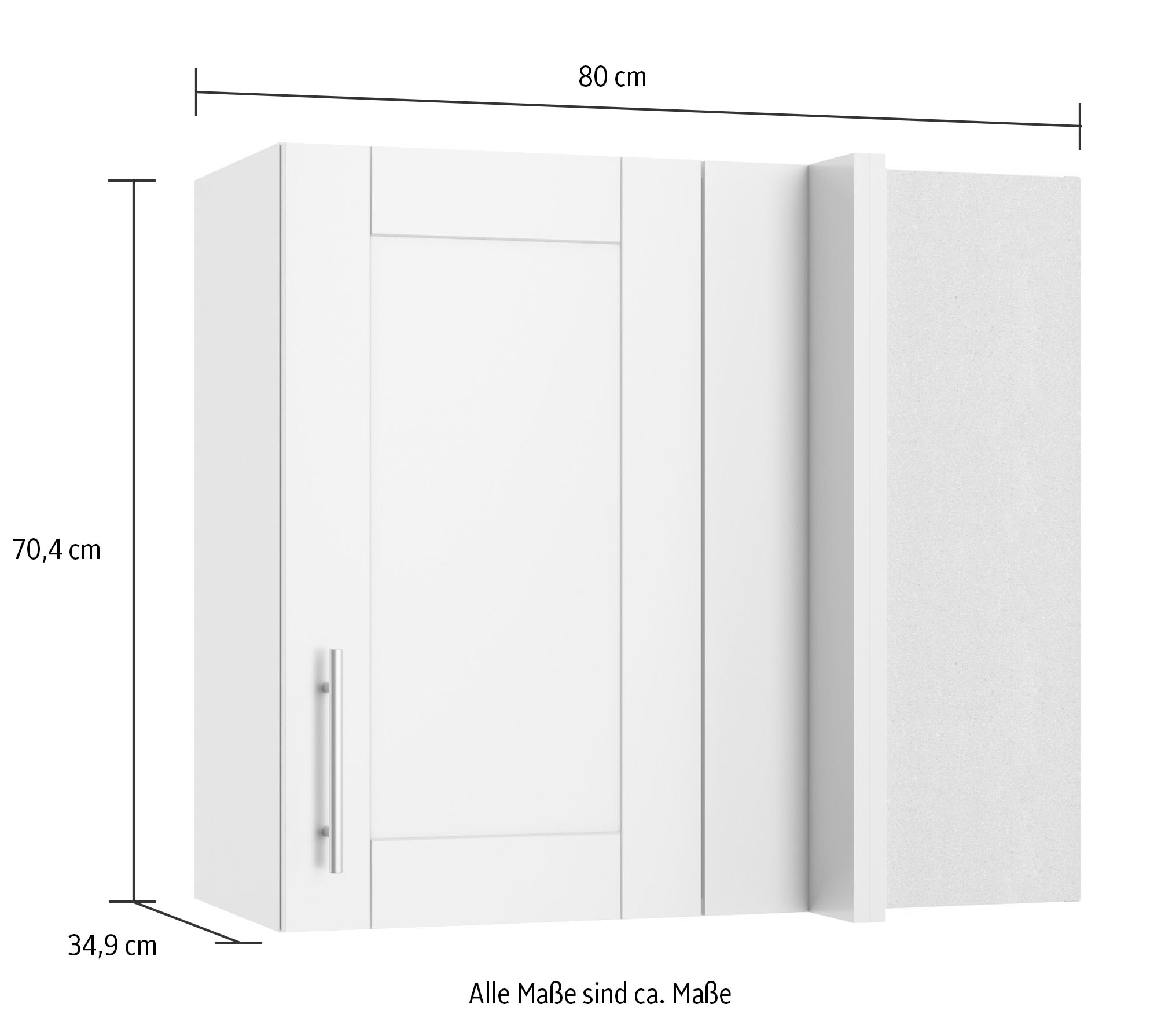 OPTIFIT Eckhängeschrank »Ahus«, Breite 80 x 45 cm