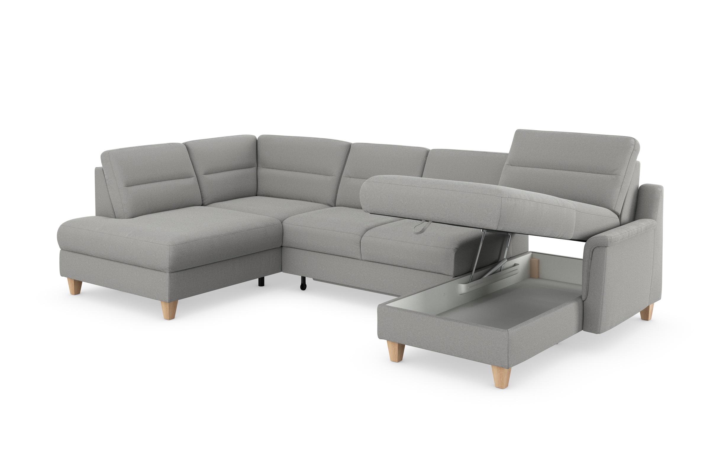 sit&more Wohnlandschaft »Farö U-Form«, inklusive Federkern, wahlweise mit Bettfunktion und Bettkasten
