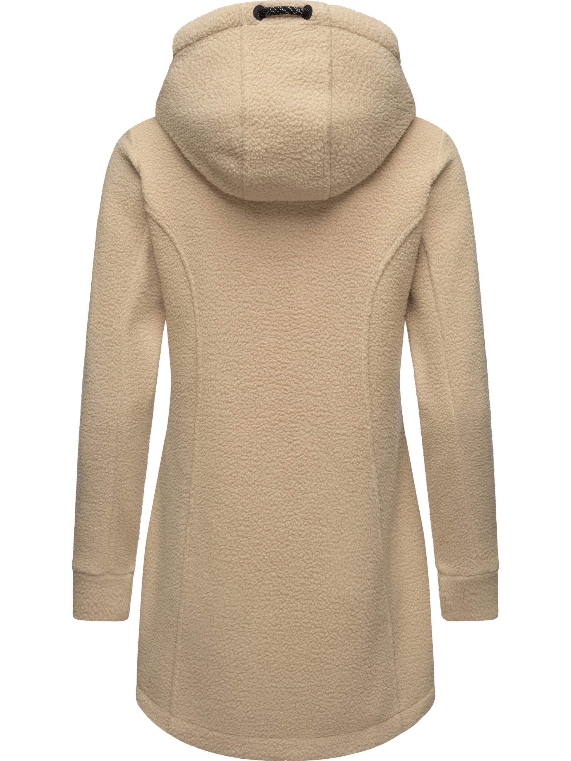Kapuzensweatjacke »Fellimitatmantel Letti Teddy-Fleece«, Kuschelig weicher Teddyfleece-Mantel