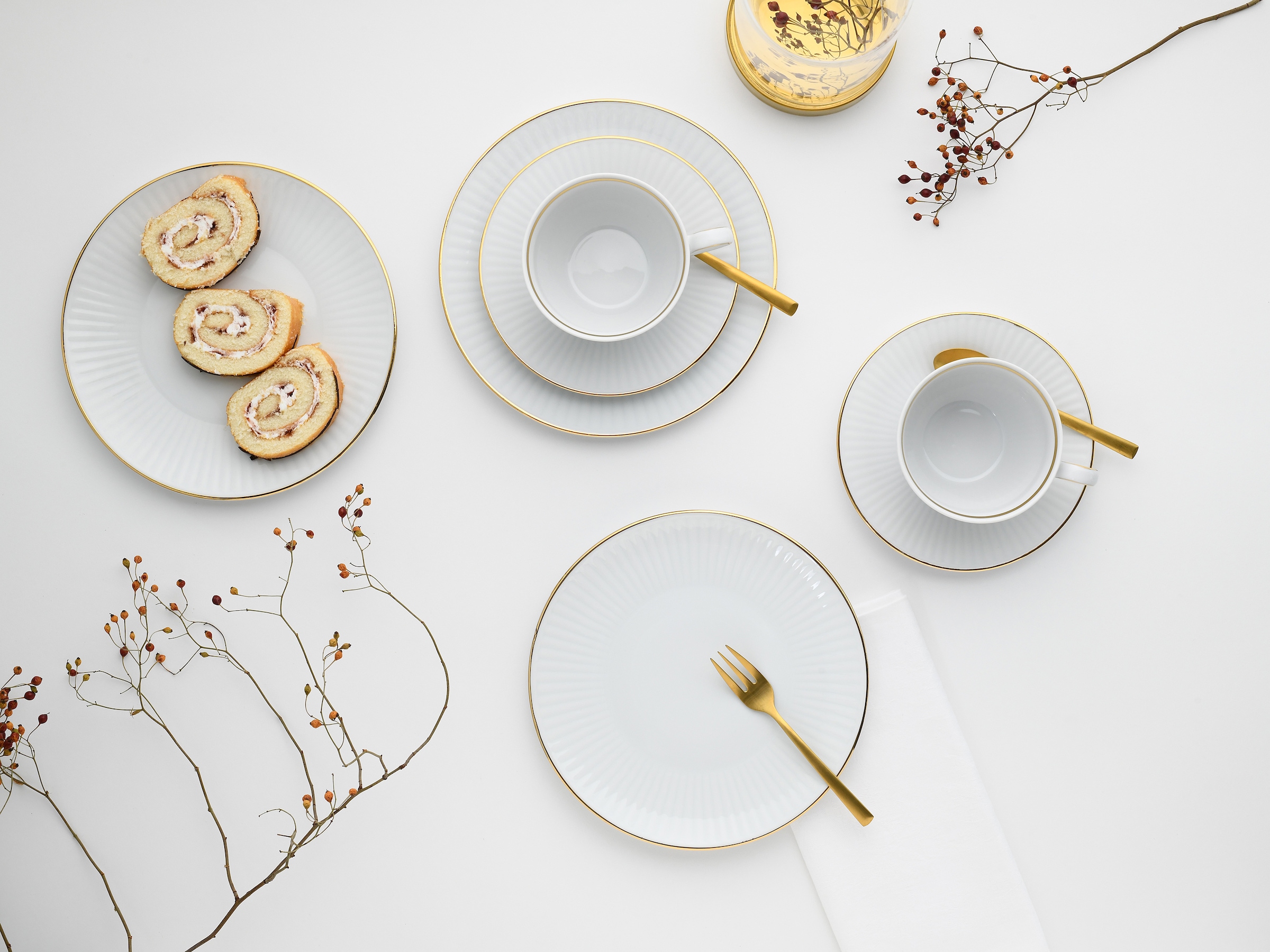 CreaTable Kaffeeservice »Valencia Gold, Kaffee-Service 18-tlg« Elegant, Goldrand