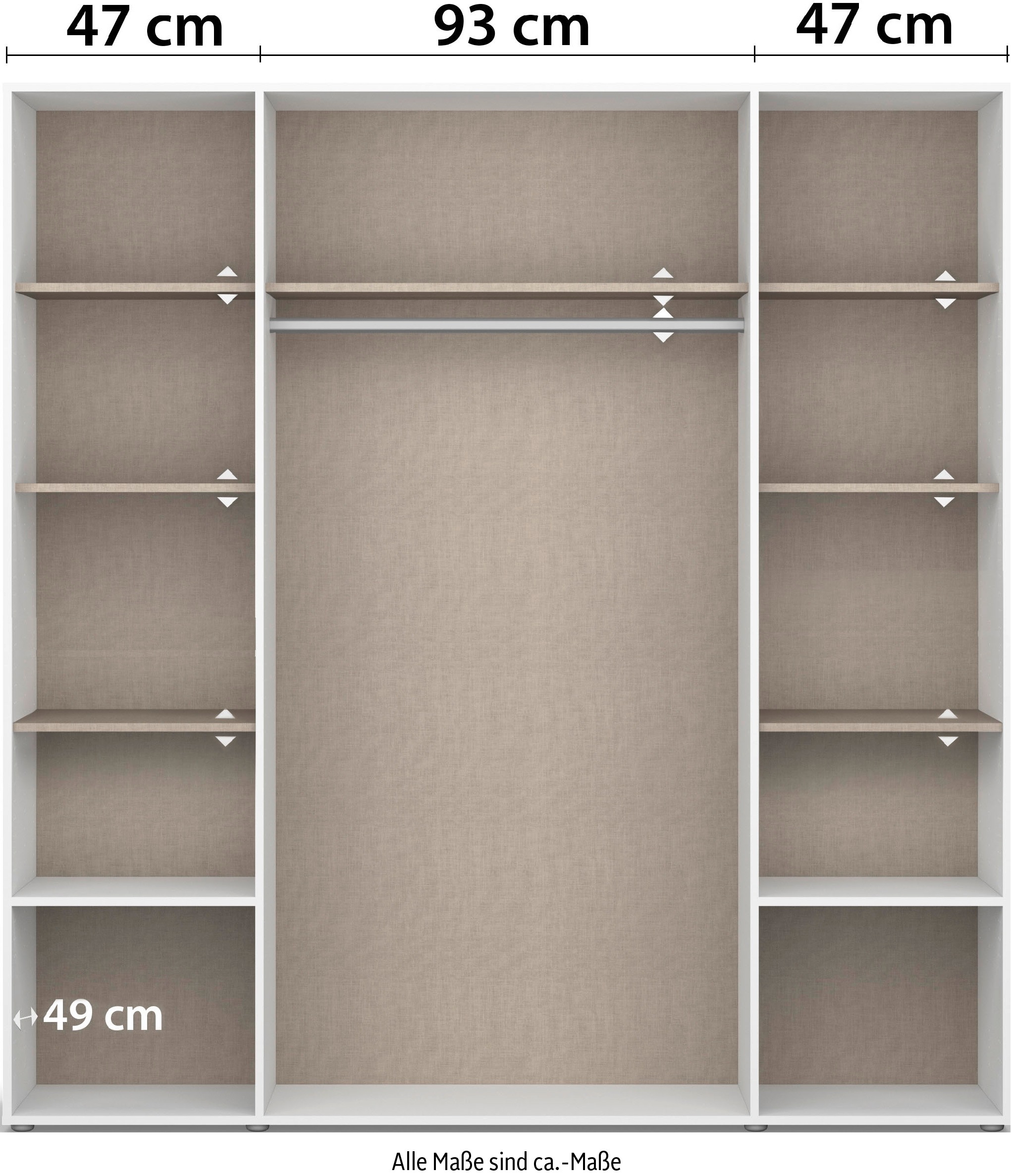 rauch Drehtürenschrank »Kleiderschrank Schrank Garderobe Wäscheschrank VOYAGER«, (in 3 verschiedenen Ausstattungen BASIC/CLASSIC/PREMIUM), moderne Griffe in Graumetallic mit Außenschubkästen MADE IN GERMANY