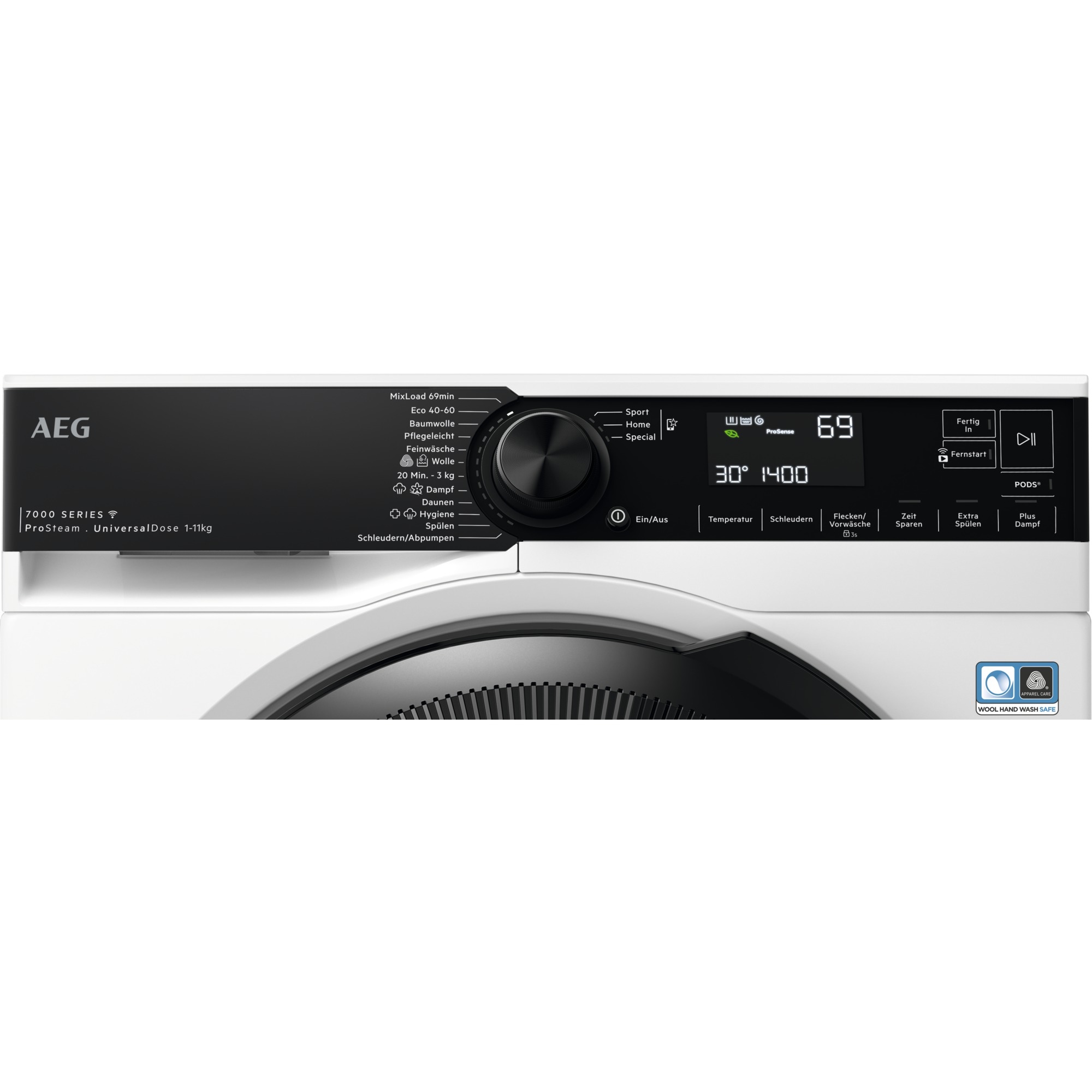 AEG Waschmaschine 7000 ProSteam® »LR7EW75610 914505106« 11 kg 1600 U/min UniversalDose: löst PODS®/Caps 60 % schneller auf für beste Reingung