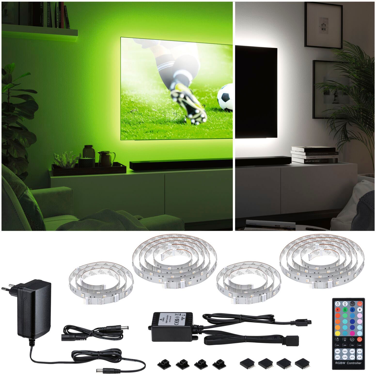 Paulmann LED-Streifen »MaxLED 250 TV Comfort Basisset 65 Zoll 4,3m Dynamic RGB 22W 234lm/m«, 1 St.-flammig, Basisset