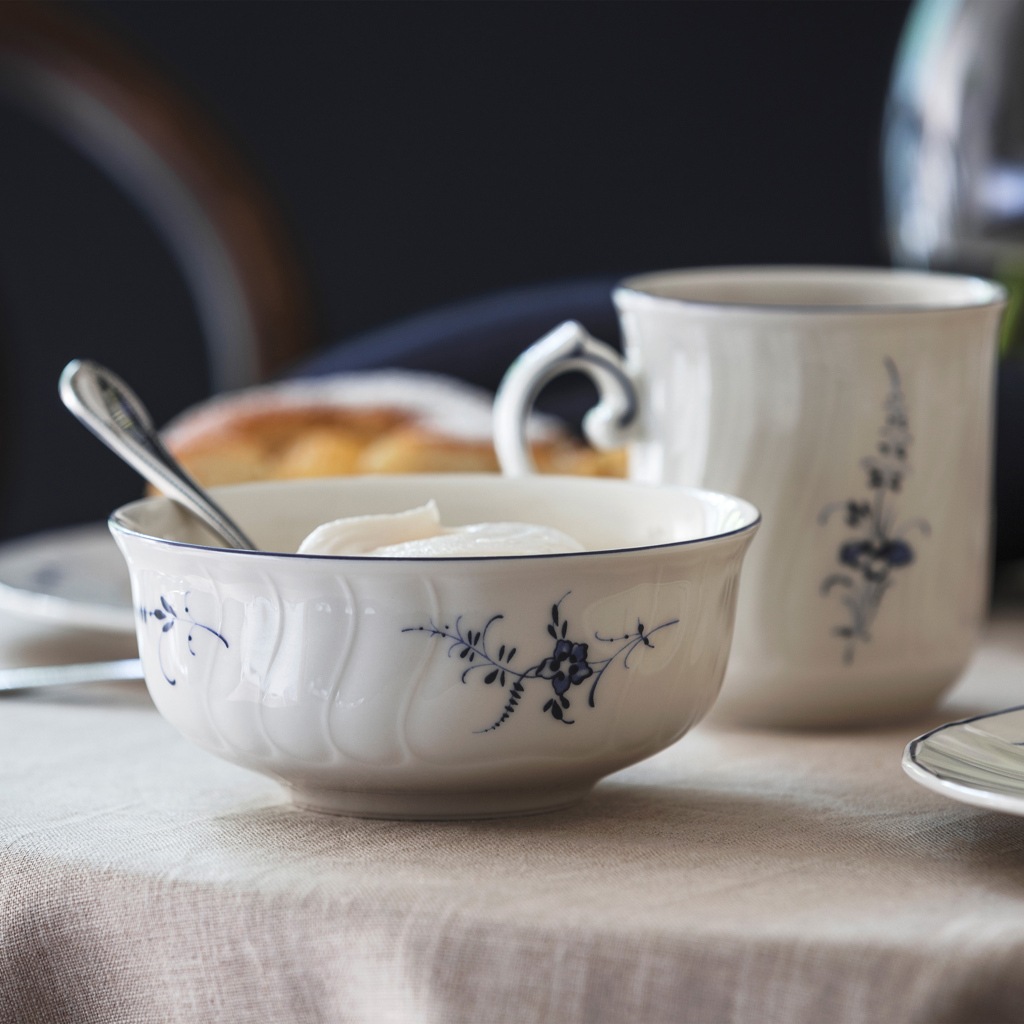 Villeroy & Boch Schale »Dessertschalen Vieux Luxembourg ø 12,9 cm 6er Set weiß-blau« 6 Spülmaschinenfest, Mikrowellensicher