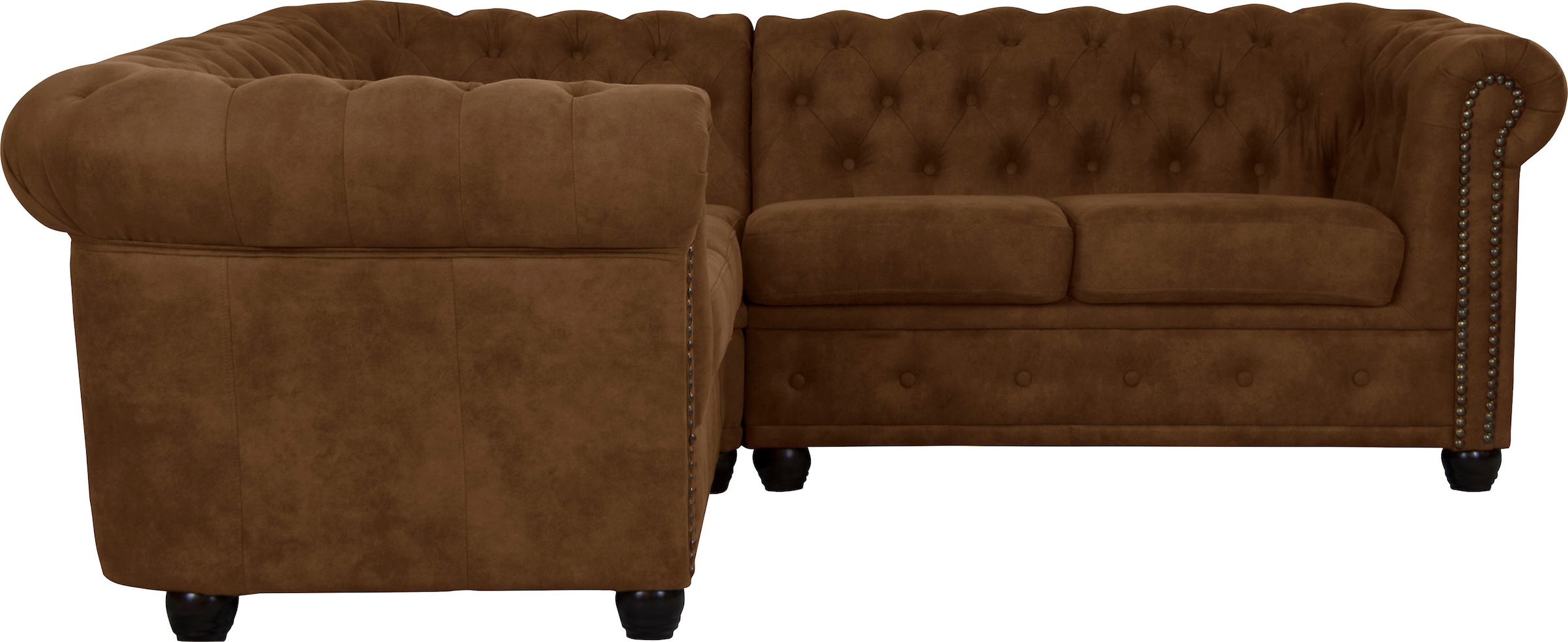 Home affaire Chesterfield-Sofa »Rysum L-Form« Chesterfield-Optik , gleichschenklig