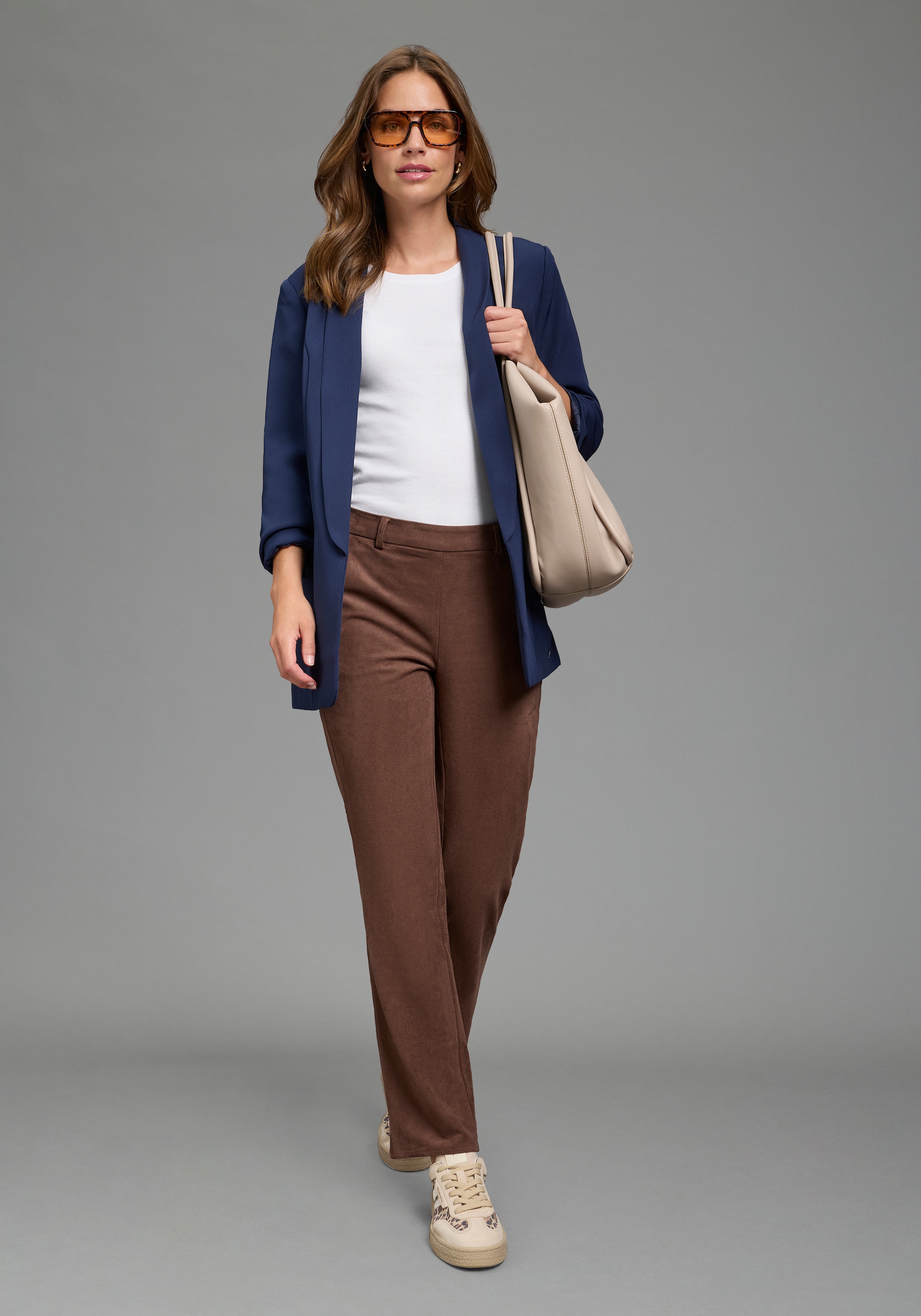 Laura Scott Lederimitathose  Bootcut-Passform, Weiches, elastisches Wildlederimitat