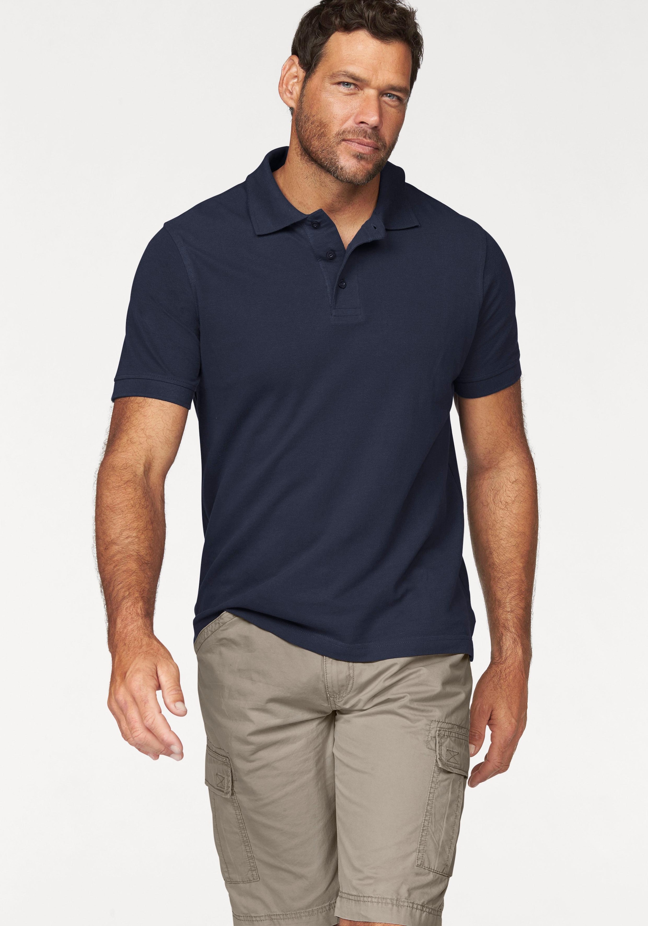 Man's World Poloshirt, Kurzarm, lockere Passform, unifarben