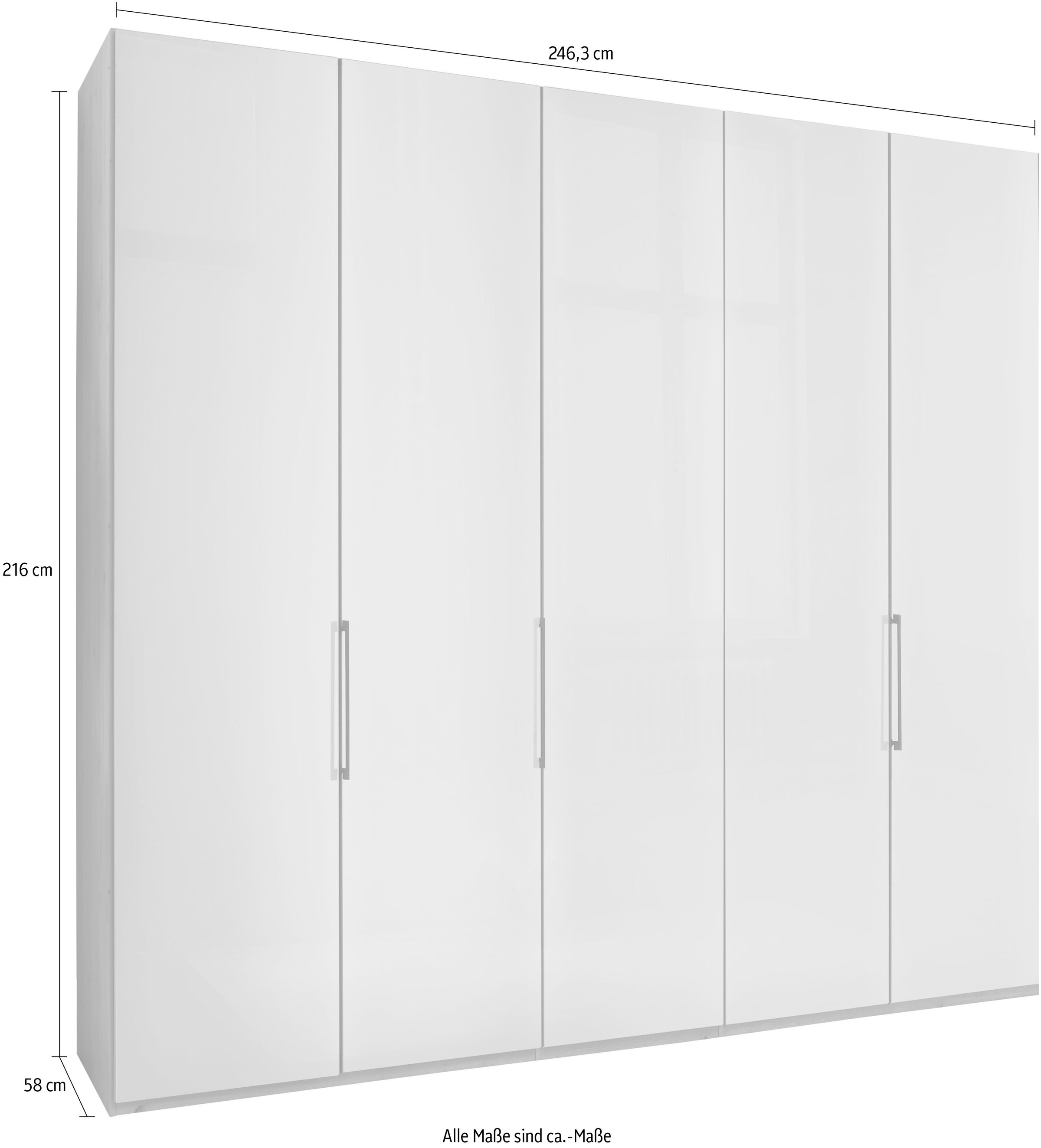 WIEMANN Falttürenschrank »Monaco« mit Glasfront sowie hochwertige Beschläge