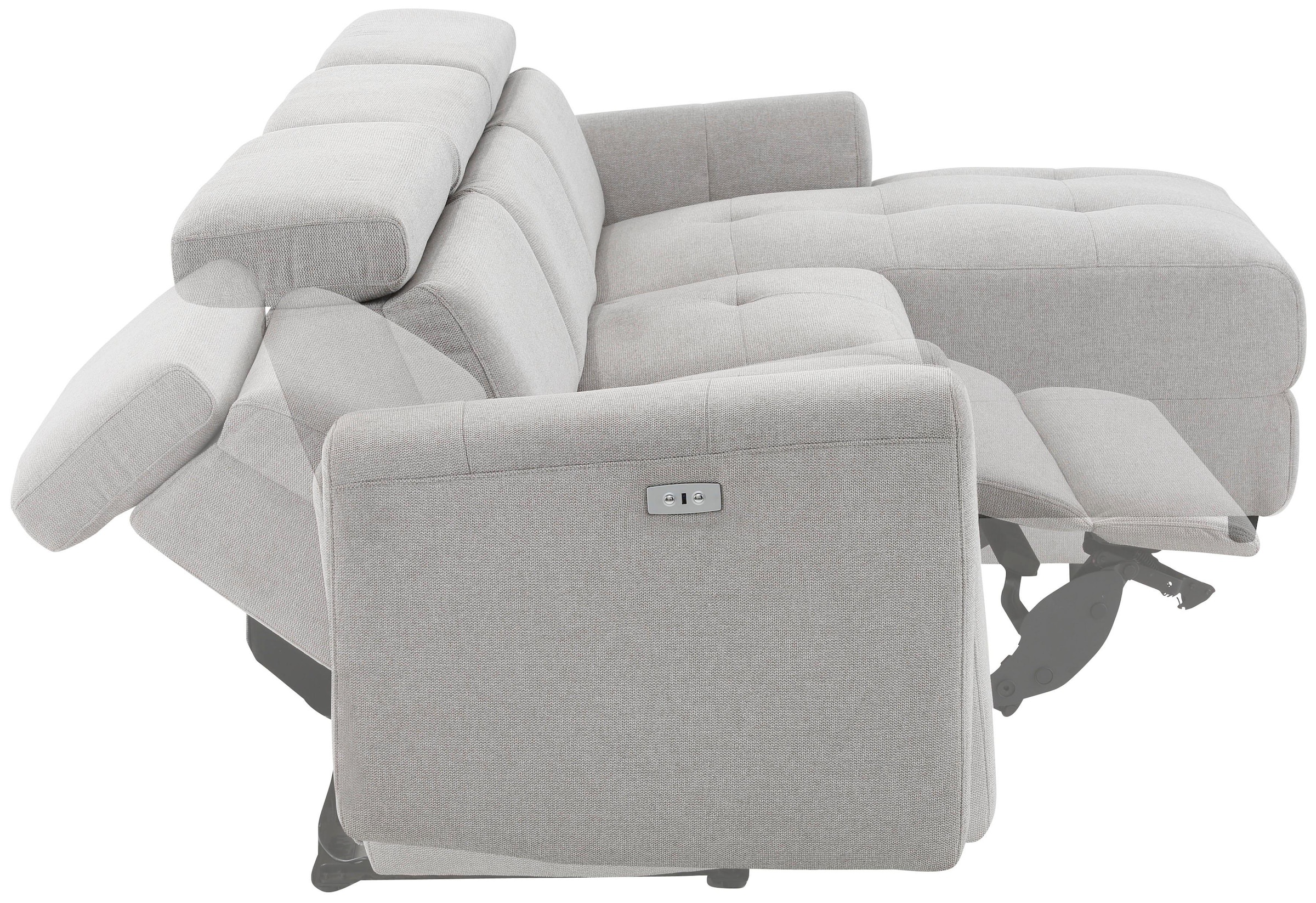 Home affaire Ecksofa »Sentrano, L-Form,«, 275 cm, man. o. elektr. Relaxfunktion und USB/Kopfverstellung