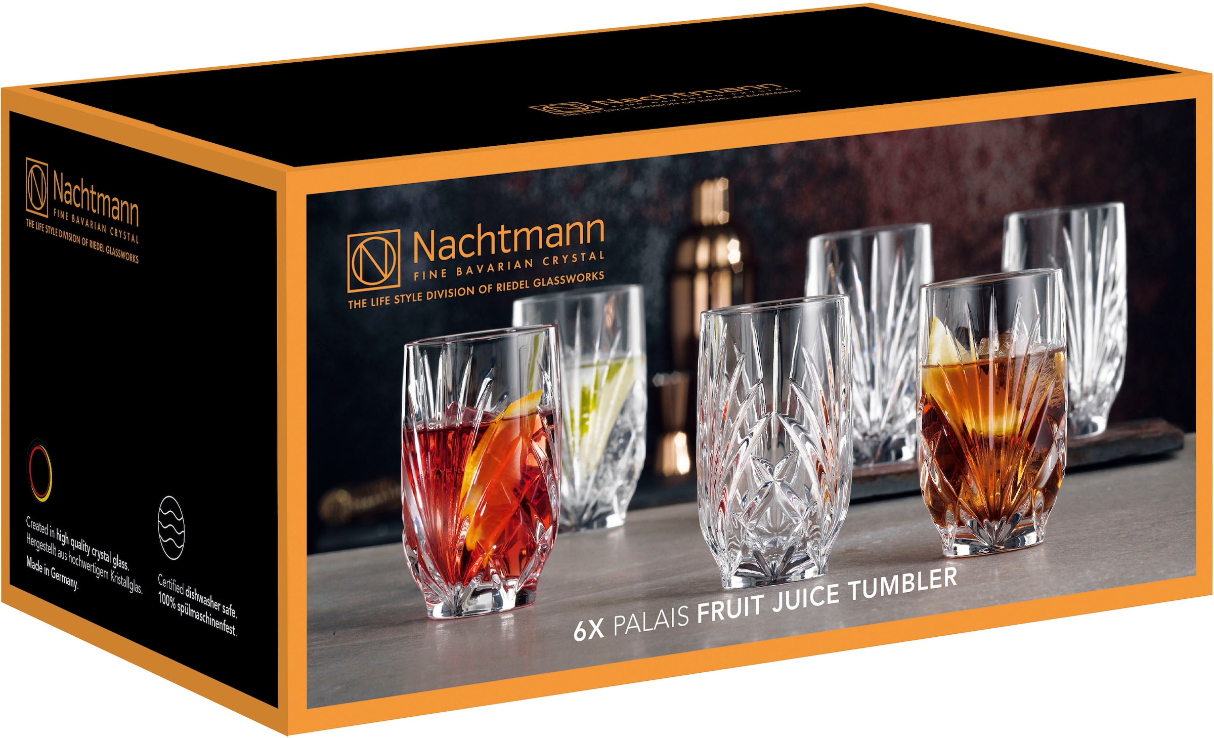 Nachtmann Longdrinkglas »Palais«, (Set, 6 tlg.), 265 ml, 6-teilig