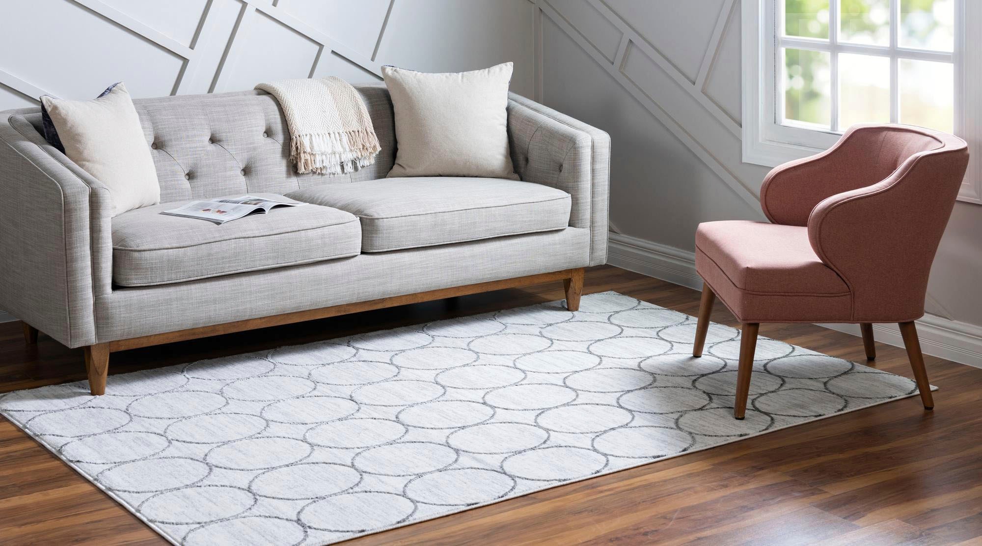 Myflair Möbel & Accessoires Teppich »Titan Trellis Lagerräumung«, rechteckig, 13 mm Höhe, Kurzflor, gewebt, modernes Design, Motiv Kreise