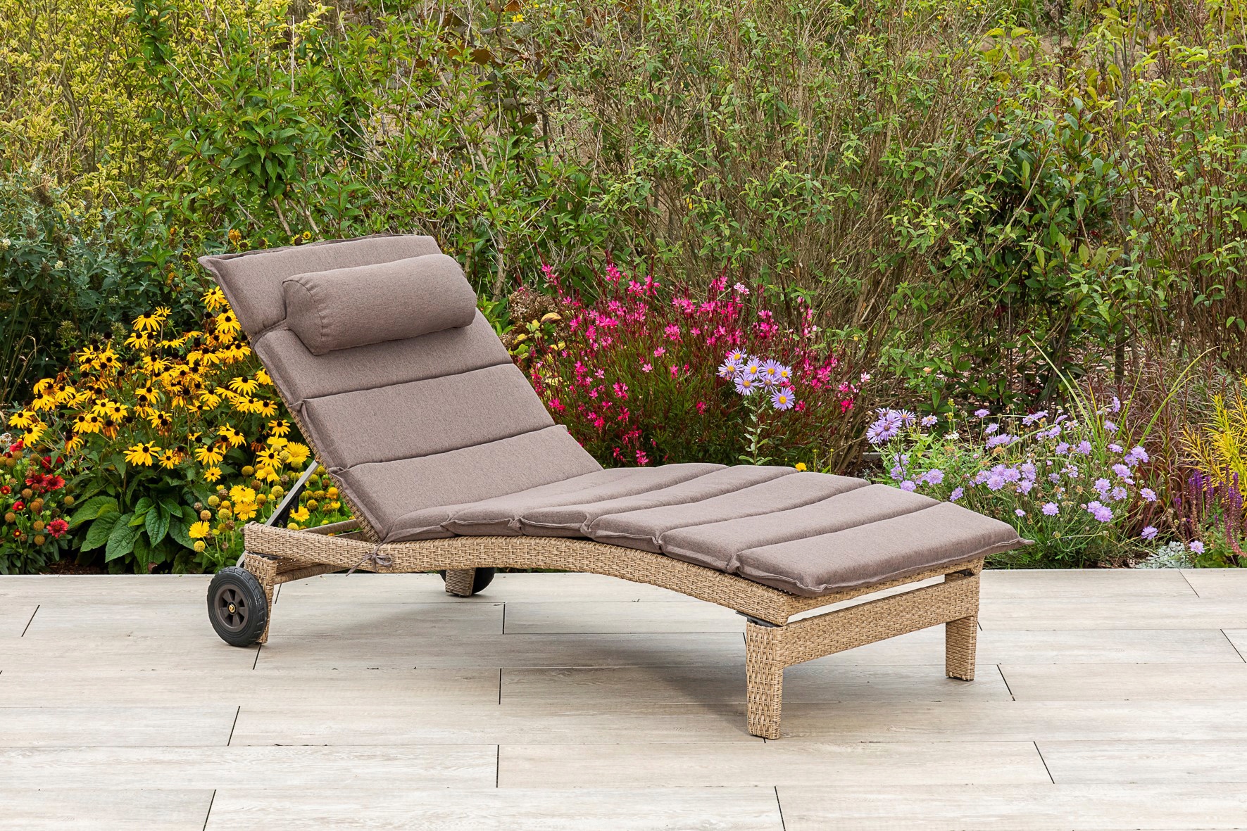 MERXX Gartenliege "Andalusia" zerlegbar, mit Auflagen, Aluminium