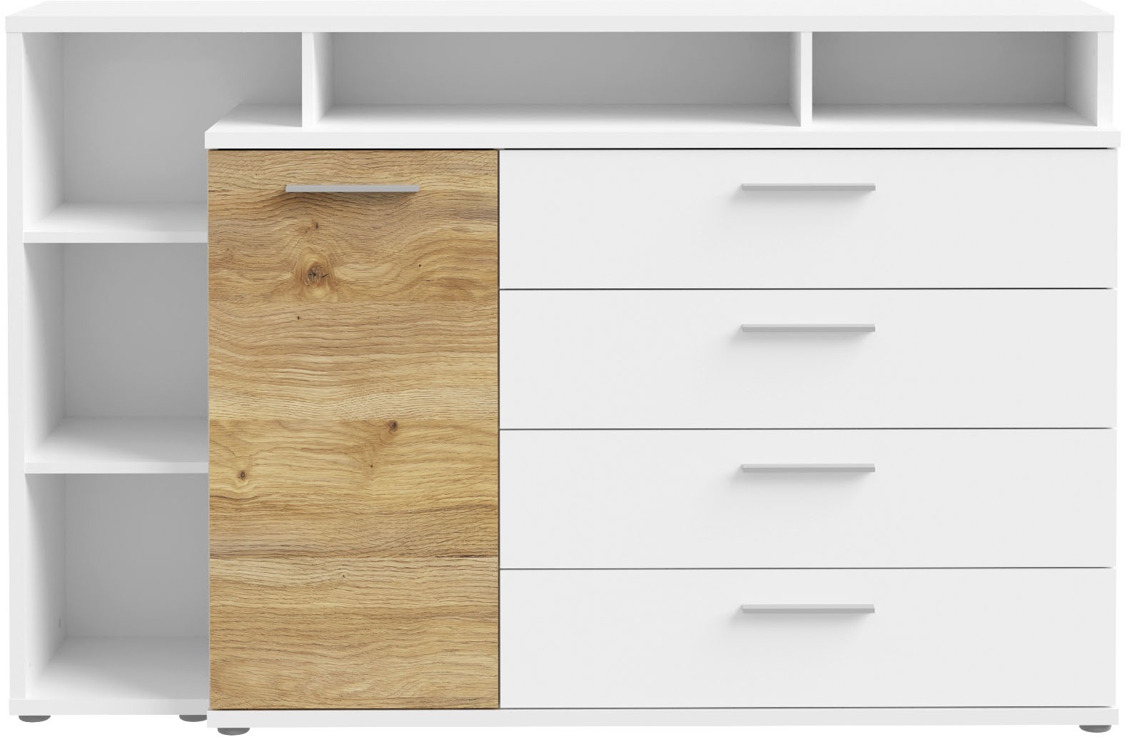 FORTE Kombikommode »MAYACUS«, modernes Sideboard, Stauraum, 4 Schubkästen, trendiges Dekor