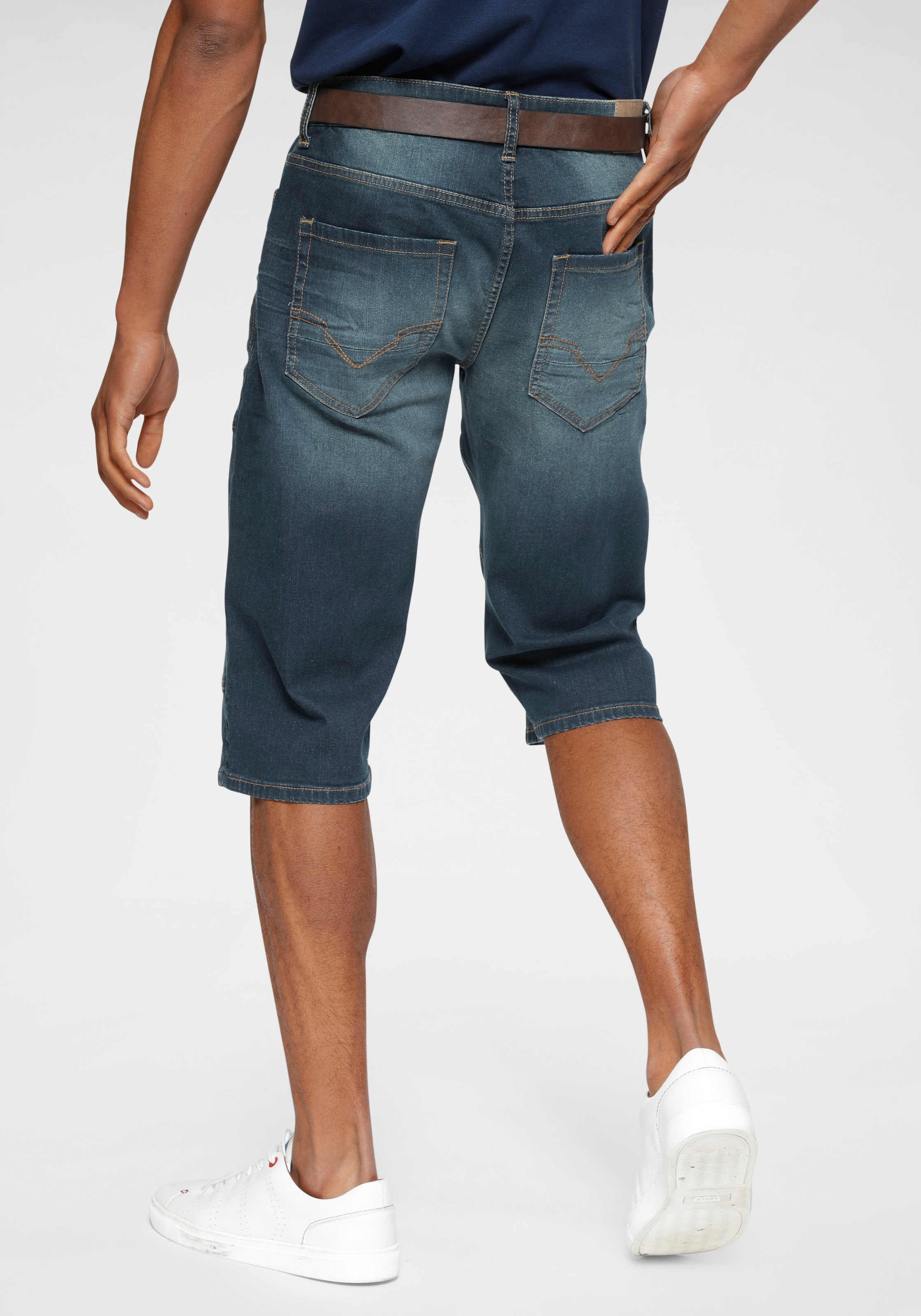 H.I.S Jeansbermudas »HANTZ«, (Set, 2 tlg., mit abnehmbarem Gürtel),  Ökologische, wassersparende Produktion durch Ozon Wash bei ♕