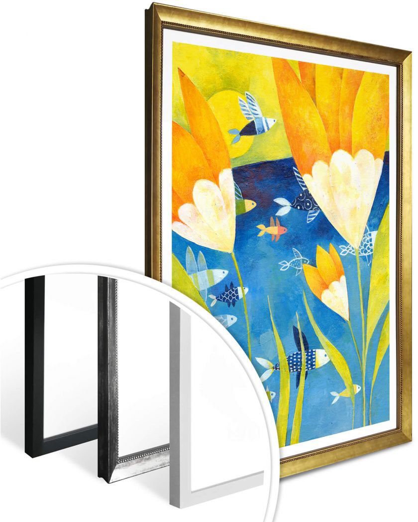 Wall-Art Poster bestellen Gelbe Tulpen«, Pflanzen, Poster, (1 Wandbilder Wandposter bequem St.), Wandbild, »Märchen Bild