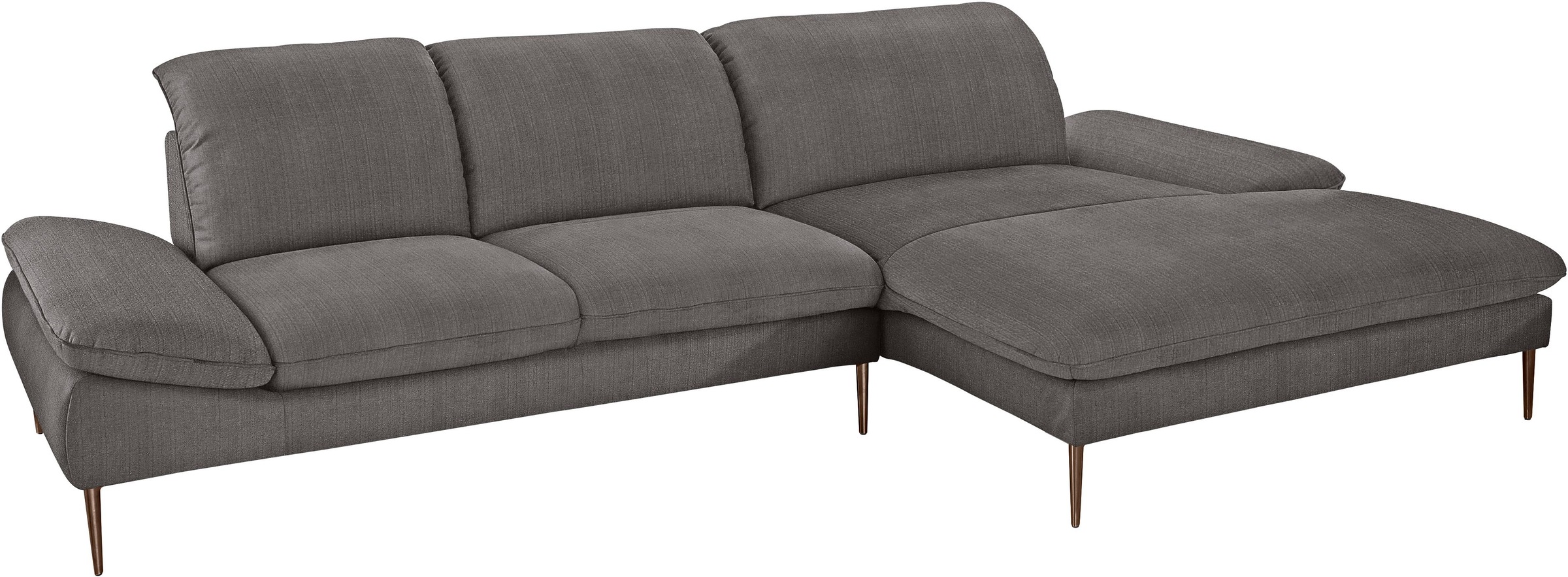 W.SCHILLIG Ecksofa »enjoy&MORE, Designsofa, bequem, elegant und zeitlos, L-Form«, Sitztiefenverstellung, Füße bronze pulverbeschichtet, Breite 340 cm