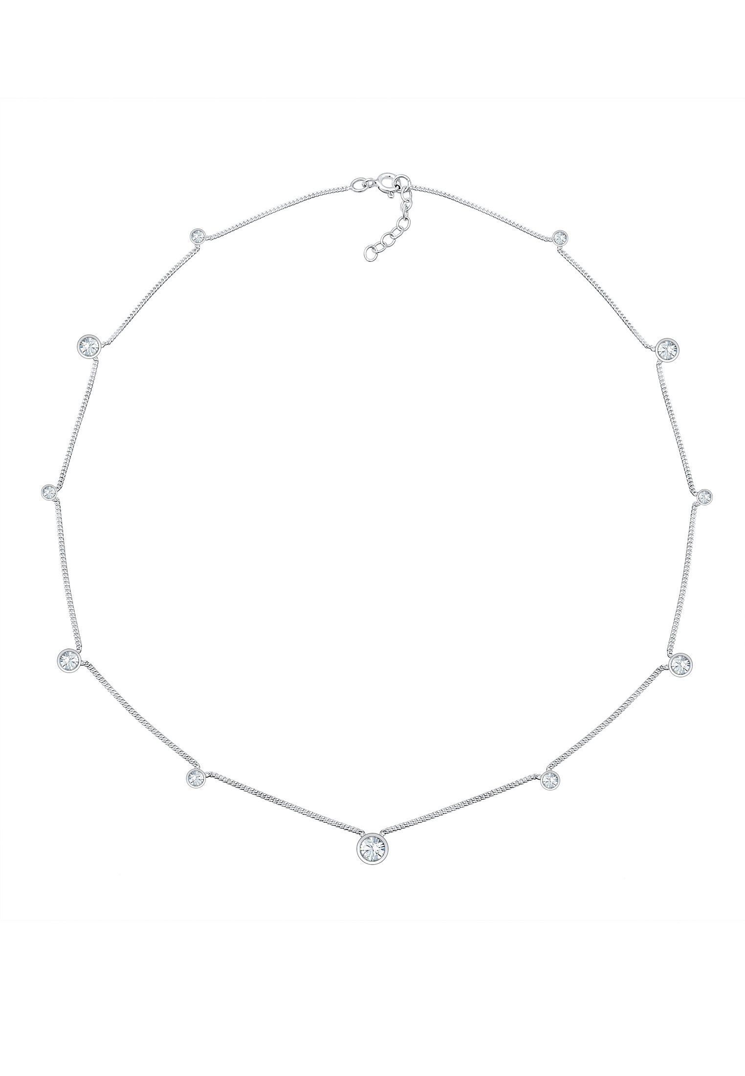 Elli Silberkette »Halskette Glas Kristalle Weiß 925 Sterling Silber«