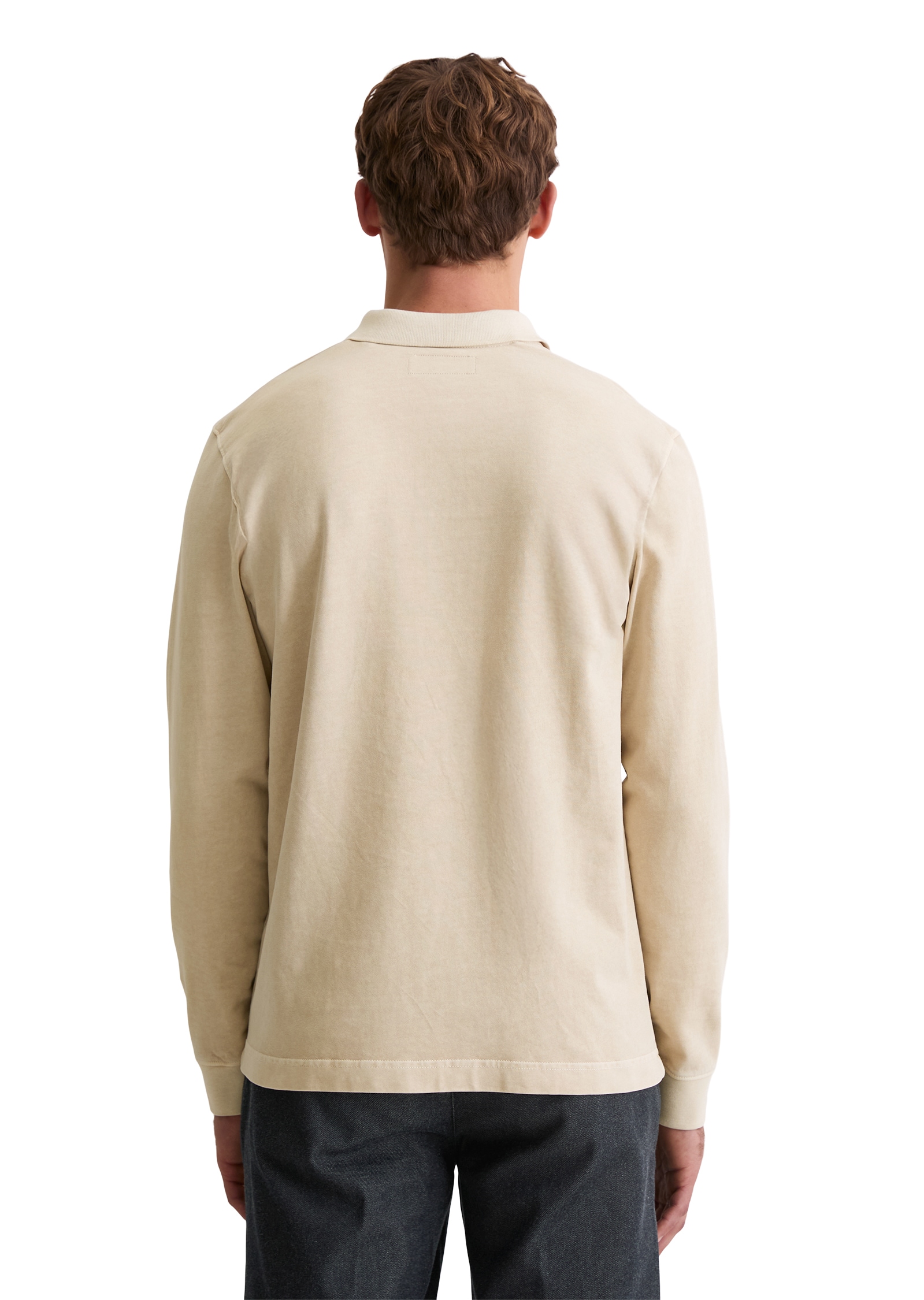 Marc O'Polo Langarm-Poloshirt im Washed-Look