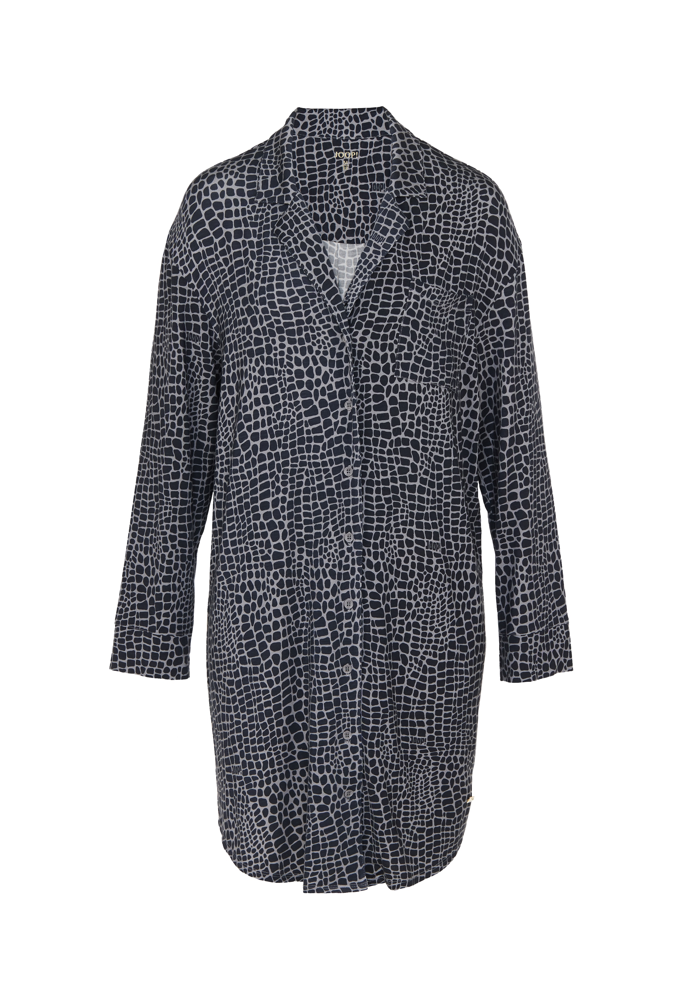 JOOP! Nachthemd »Luxe Modal Printed« Brusttasche im Animalprint-Design, Reverskragen, lange Ärmel,