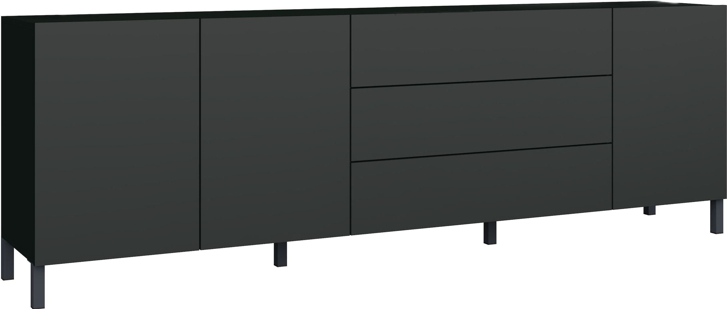 borchardt Möbel Sideboard, Metallfüße, grifflose Optik