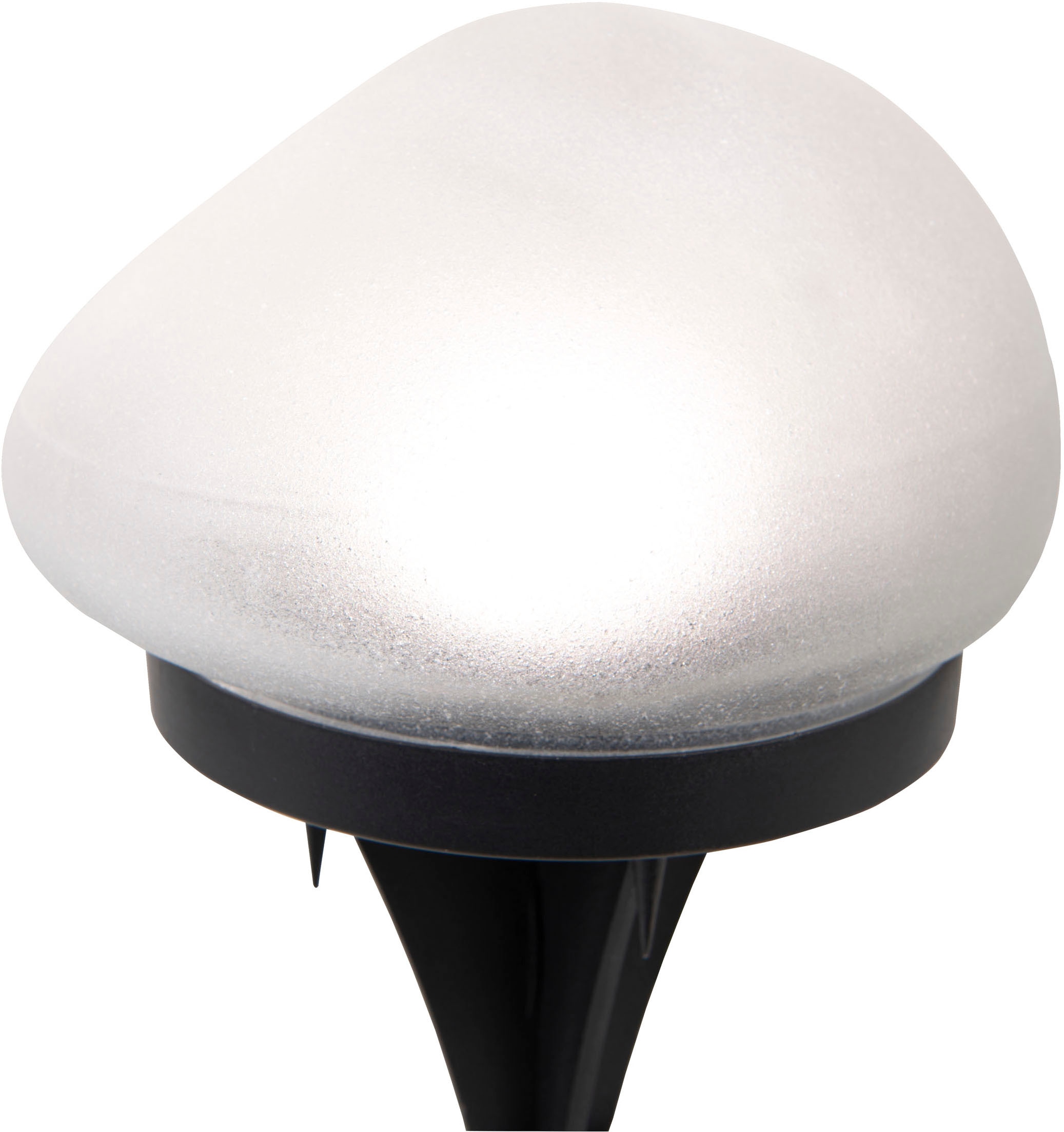 näve LED Solarleuchte »Guri« LED-Modul 2 Stk. Warmweiß 2er Set Dekoerdspieß, transparent/schwarz, Glassteinoptik, warmweiß