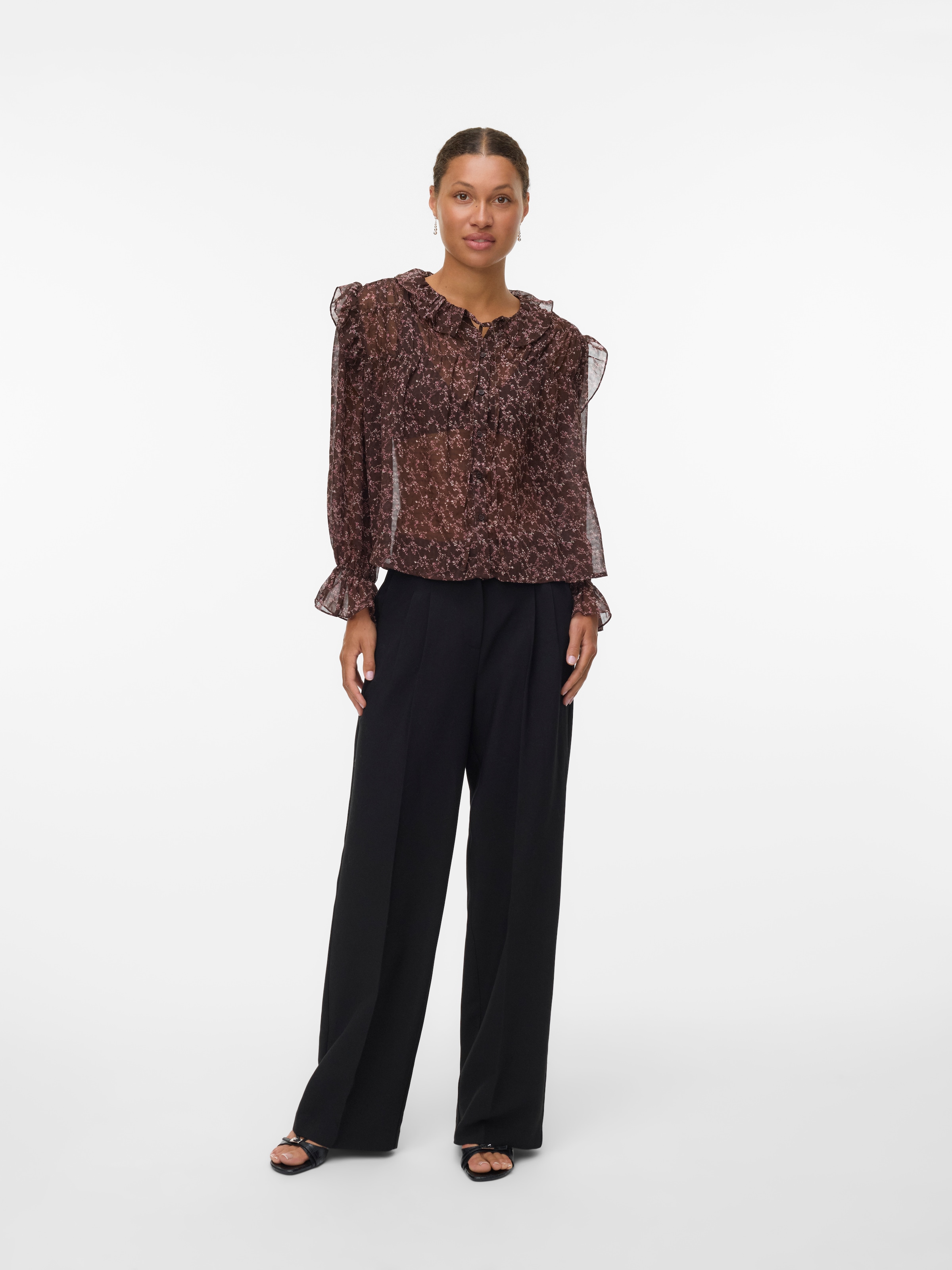 Vero Moda Rüschenbluse »VMPETRA LS SHIRT WVN GA NOOS«