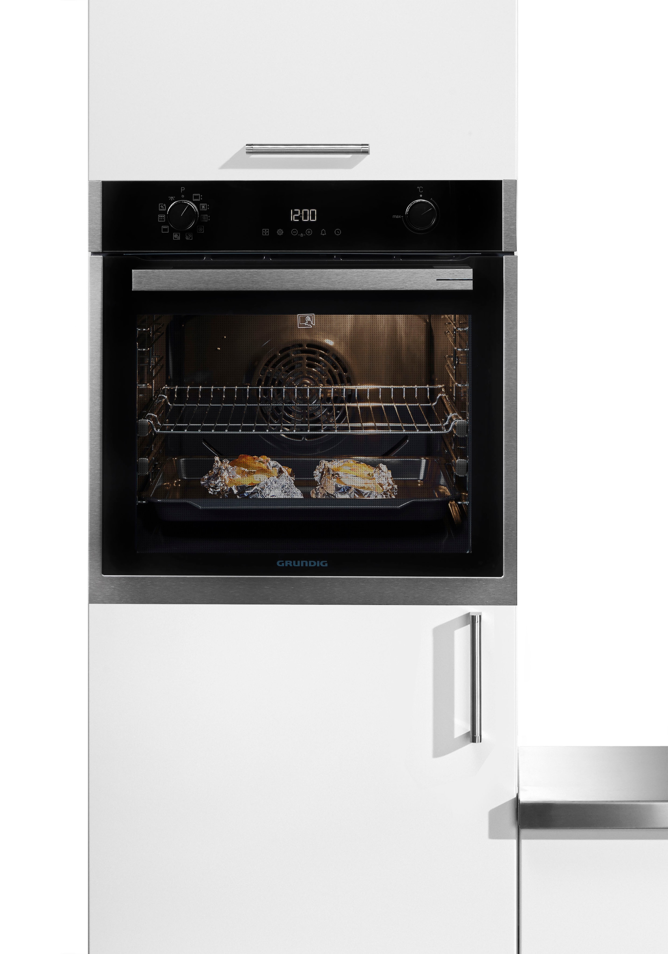 Grundig Pyrolyse Backofen  »GEBM19300DXMPF«, mit 2-fach-Teleskopauszug, Pyrolyse-Selbstreinigung, CoolTouch Door