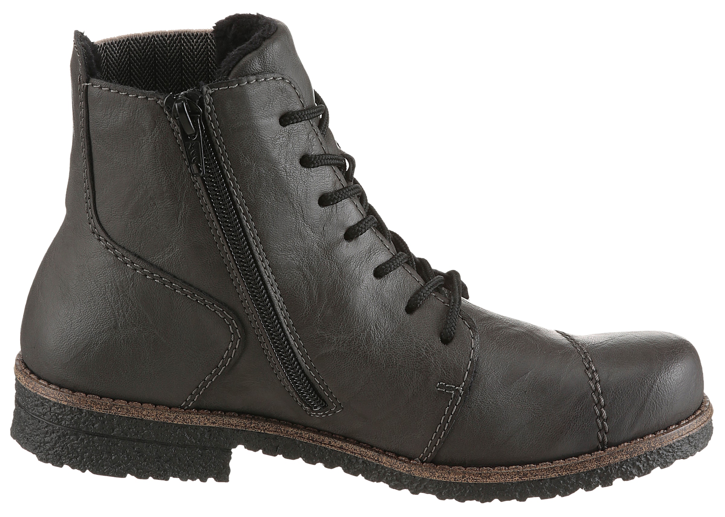 Rieker Schnürstiefelette  Schnürboots, Herbststiefelette, Blockabsatz, mit weicher Innensohle