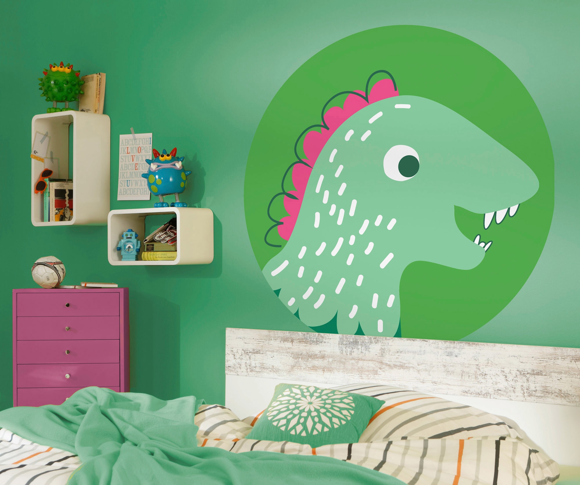 Komar Fototapete »Vlies selbstklebend - Little Dino Tyranno - Größe 125 x 125 cm«, bedruckt, Wohnzimmer, Schlafzimmer