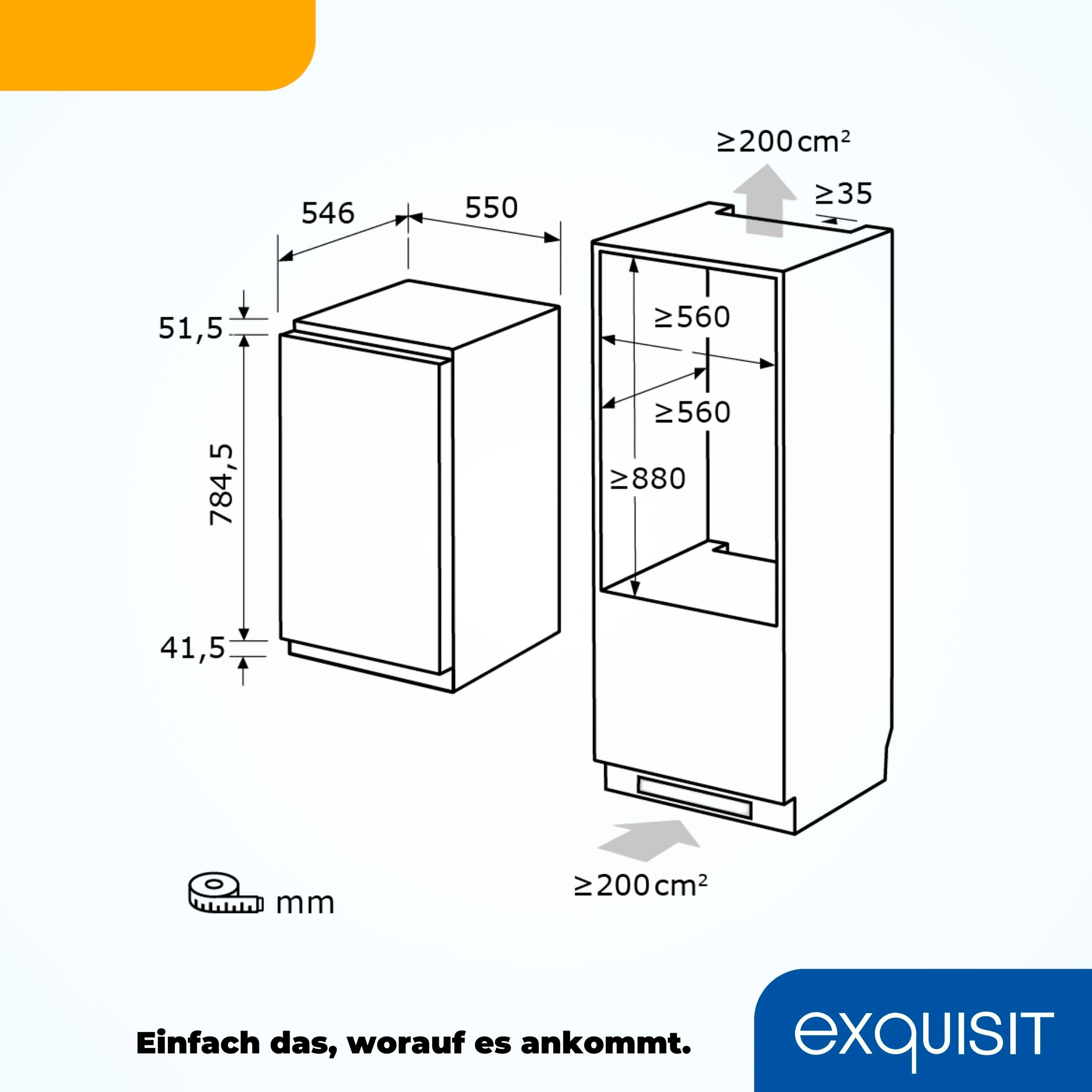 exquisit Einbaukühlschrank »EKS5131-V-FE-O90E«