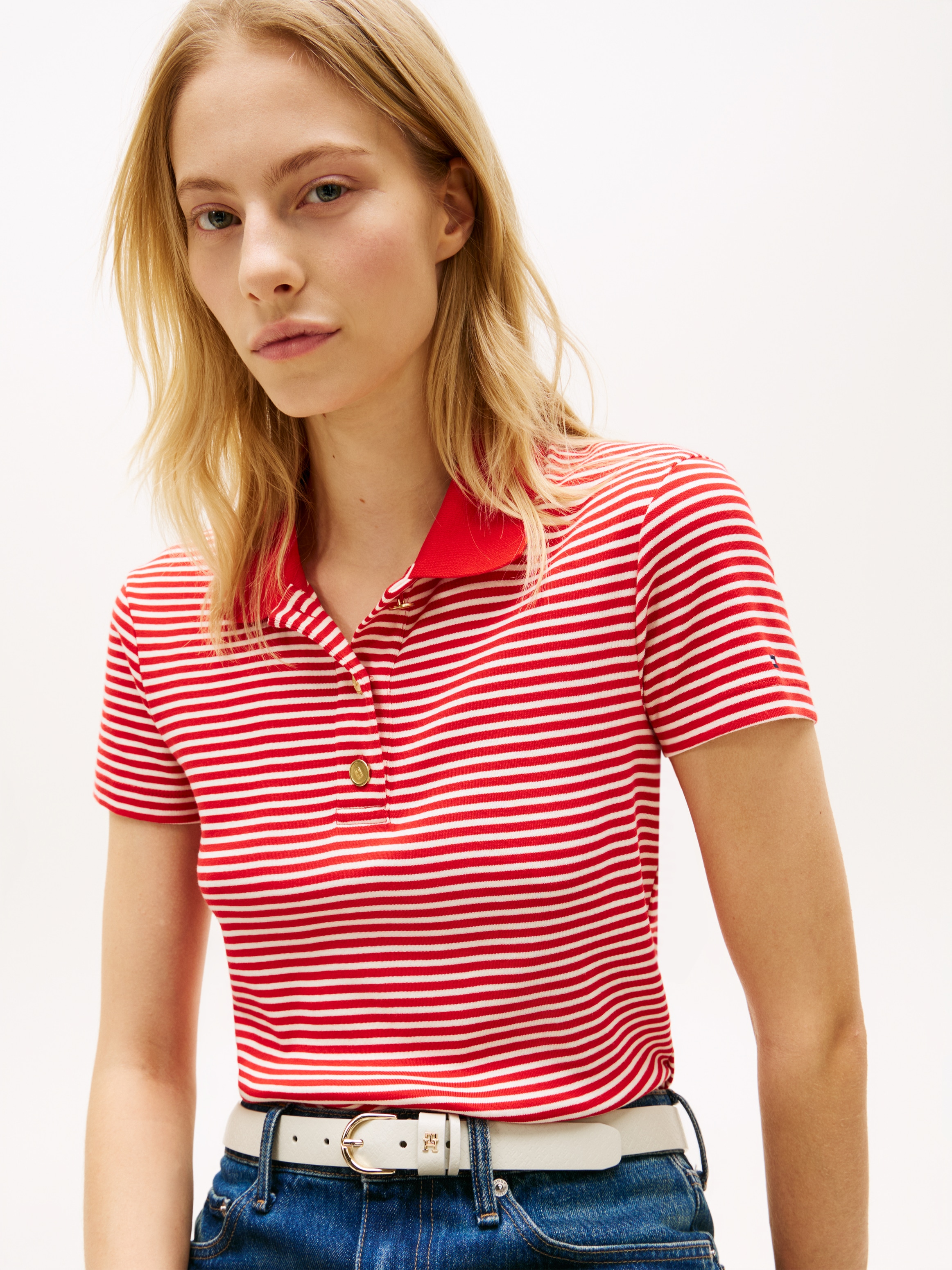 Tommy Hilfiger Poloshirt »GOLD BUTTON SLIM SS POLO«